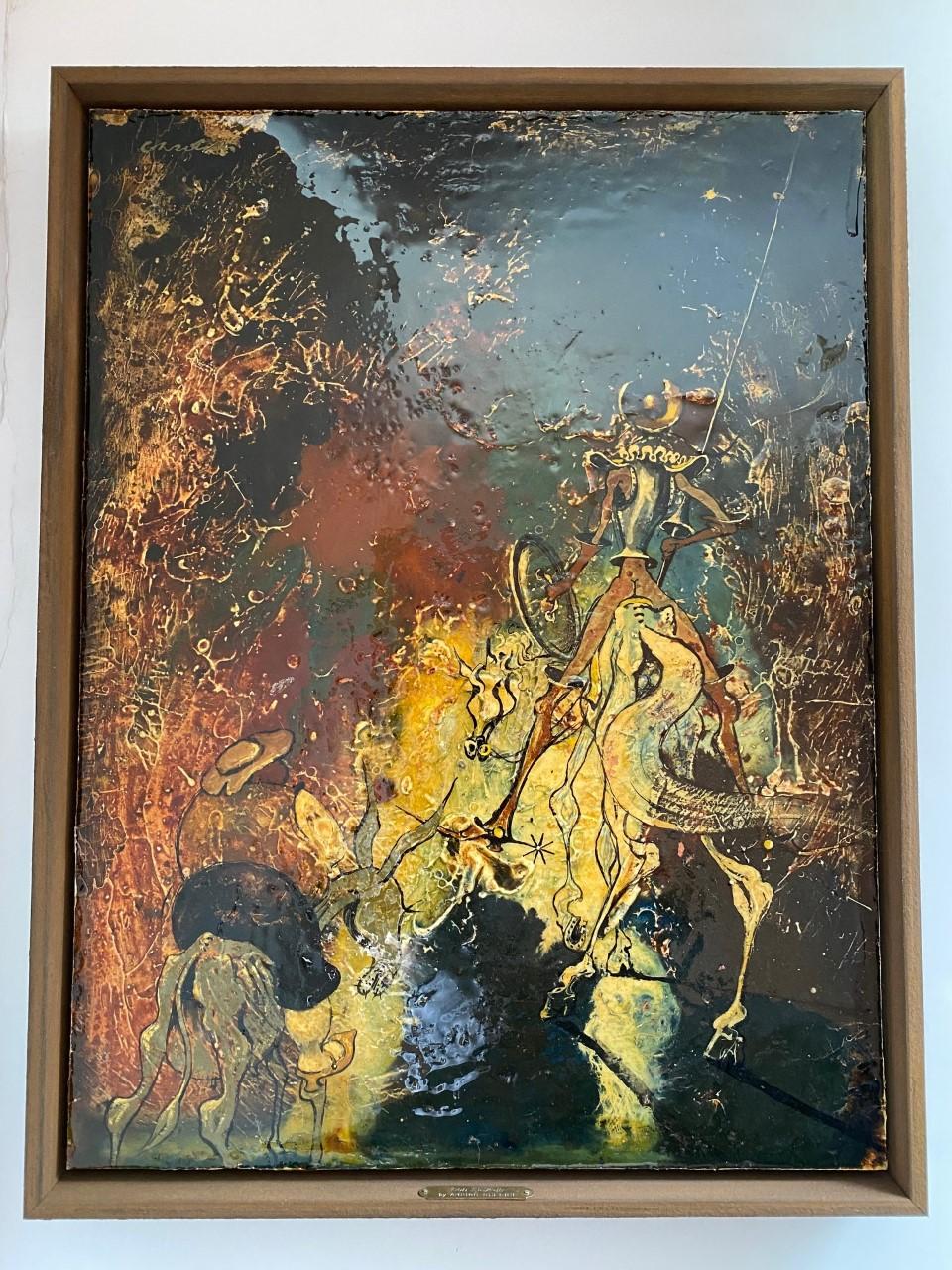 Œuvre d'art originale du milieu du siècle Don Quixote d' Arrigo Ghedini Bon état à San Diego, CA