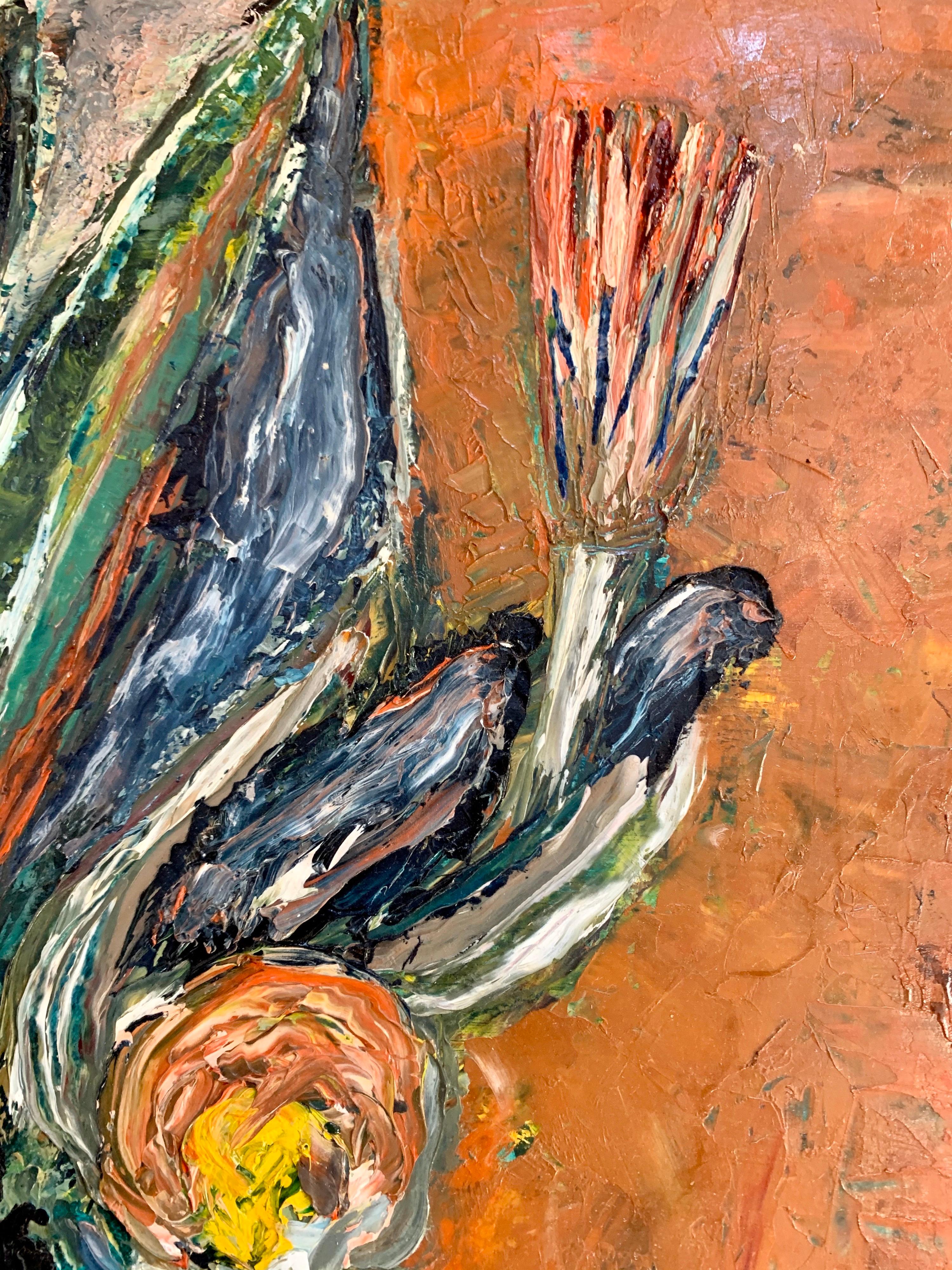 Peinture originale du milieu du siècle:: signée par l'artiste:: Nature morte florale abstraite G. Gould Bon état à West Hartford, CT