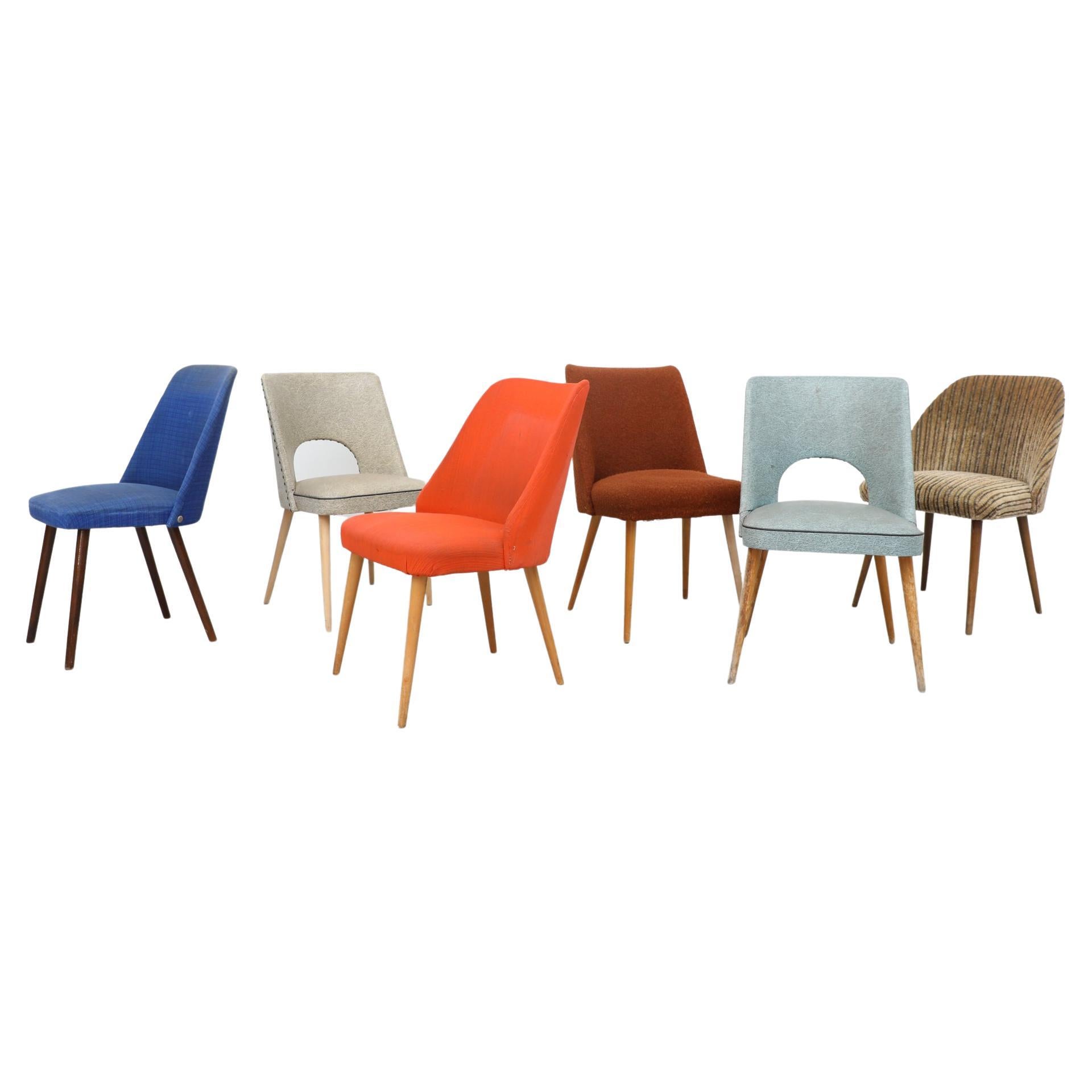 Mid-Century Original Assorted Multi-Colored Cocktail Chairs