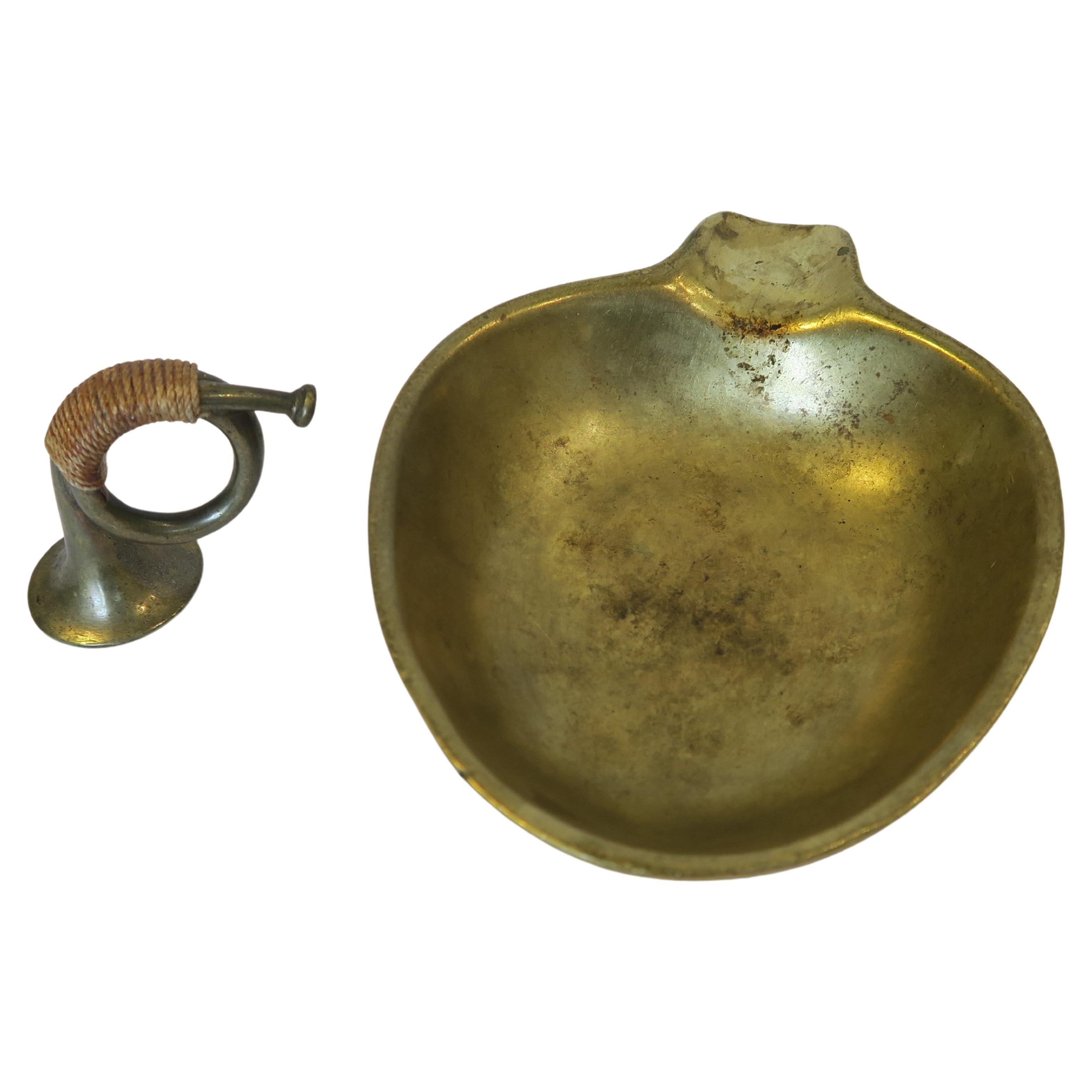 Midcentury Original Auböck Ashtray and Extinguisher Made from Brass For Sale