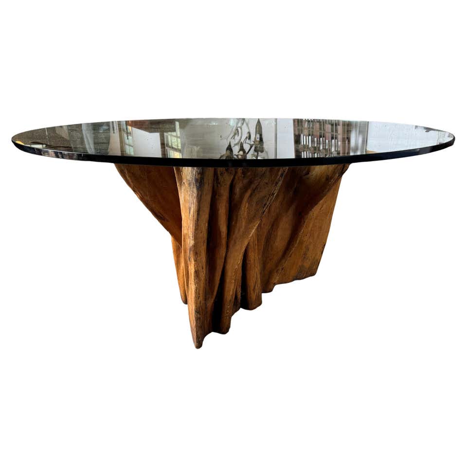 Cypress Tree Root Trunk Driftwood Dining Table Desk Double Pedestal ...