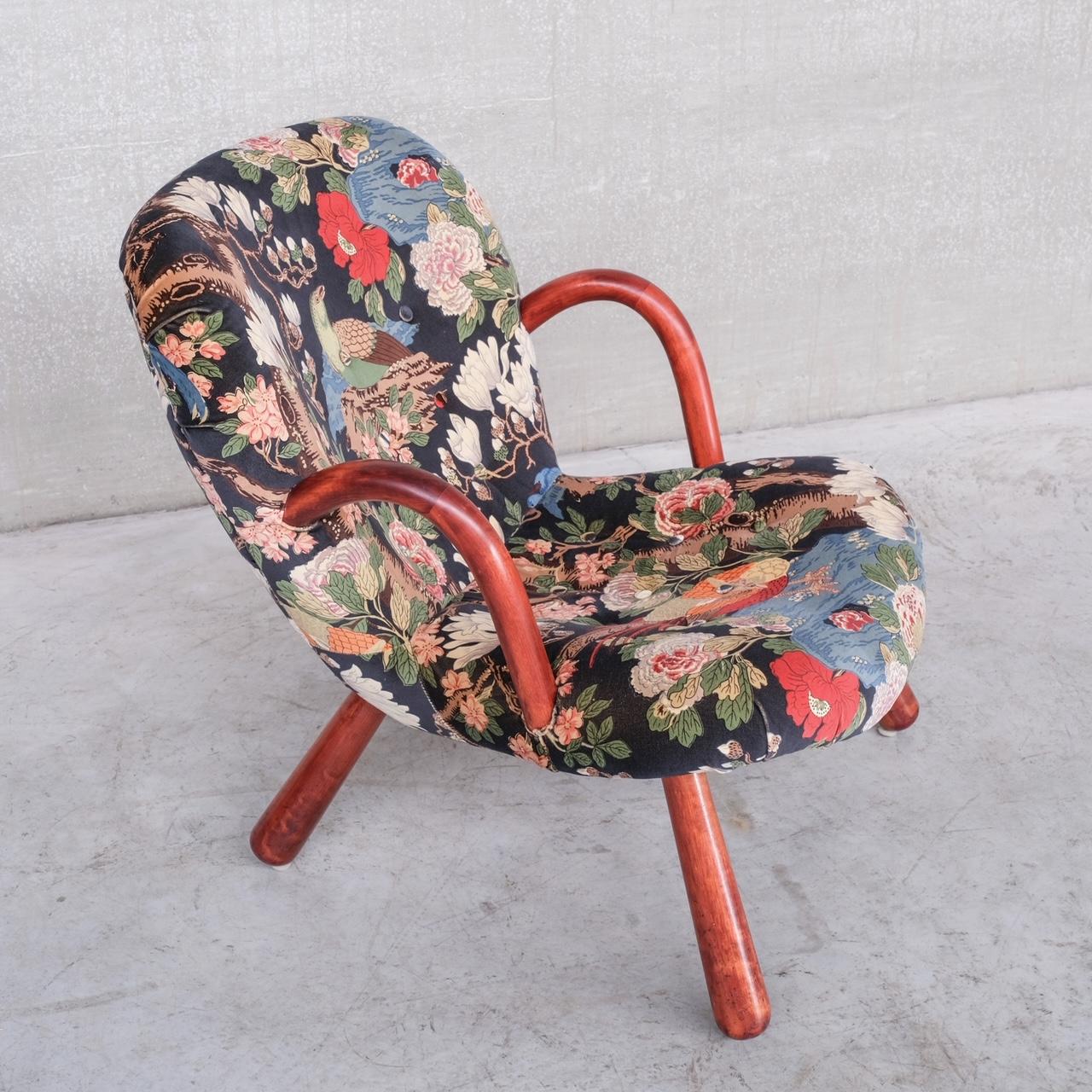 20th Century Mid-Century Original Danish Clam Chair attr. to Arnold Madsen For Sale