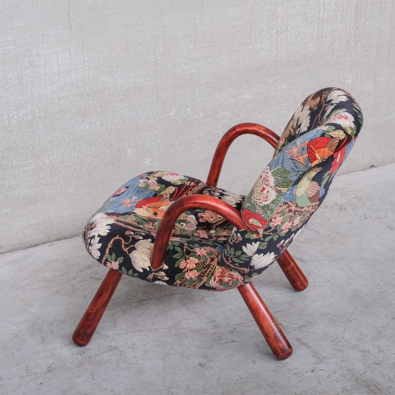 Mid-Century Original Danish Clam Chair attr. to Arnold Madsen For Sale 4