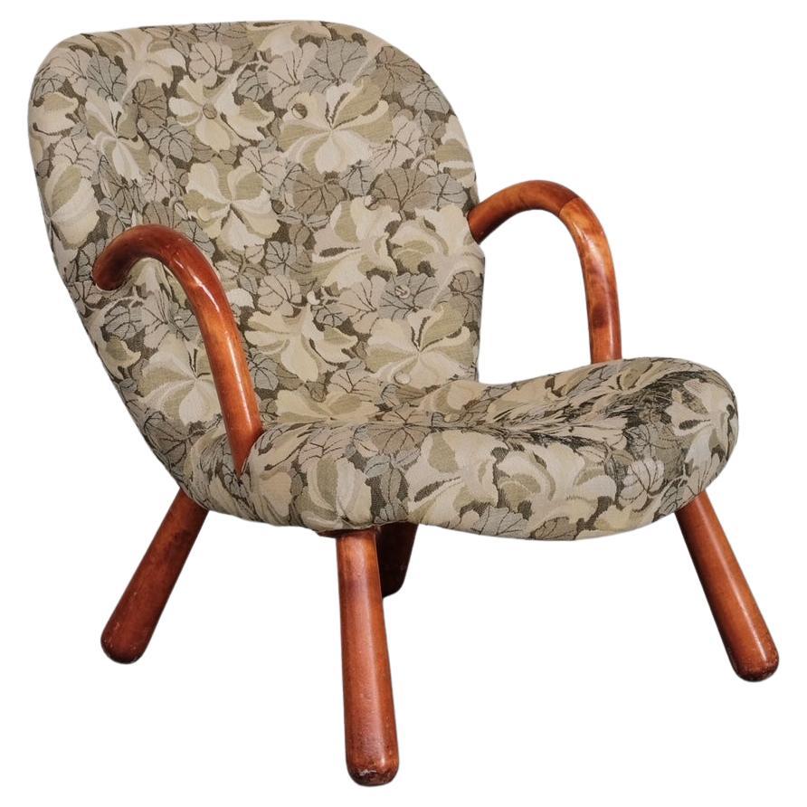 Mid-Century Original Danish Clam Chair Attr. to Arnold Madsen For Sale