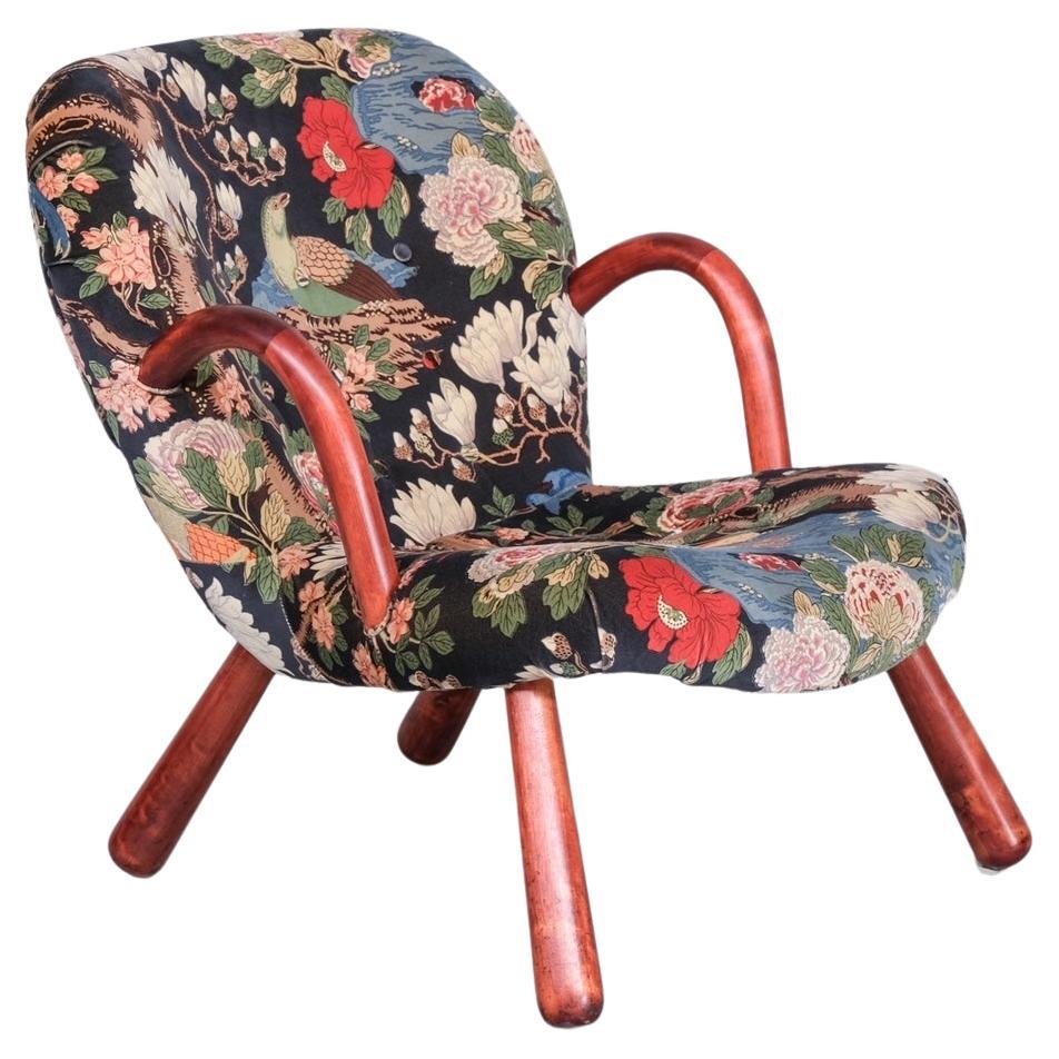 Mid-Century Original Danish Clam Chair attr. to Arnold Madsen For Sale