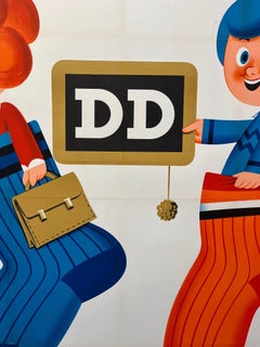 Mid-Century Original French Advertising Poster, 'DD' Socks by Francis Martocq