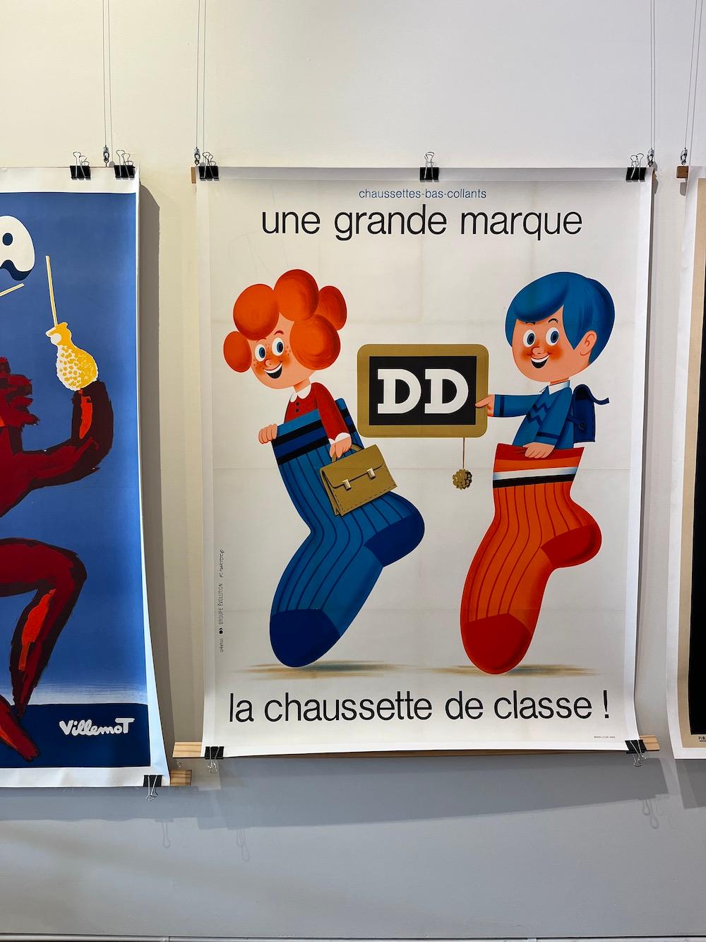 Mid-Century Original French Advertising Poster, 'DD' Socks by Francis Martocq   In Good Condition For Sale In Melbourne, Victoria