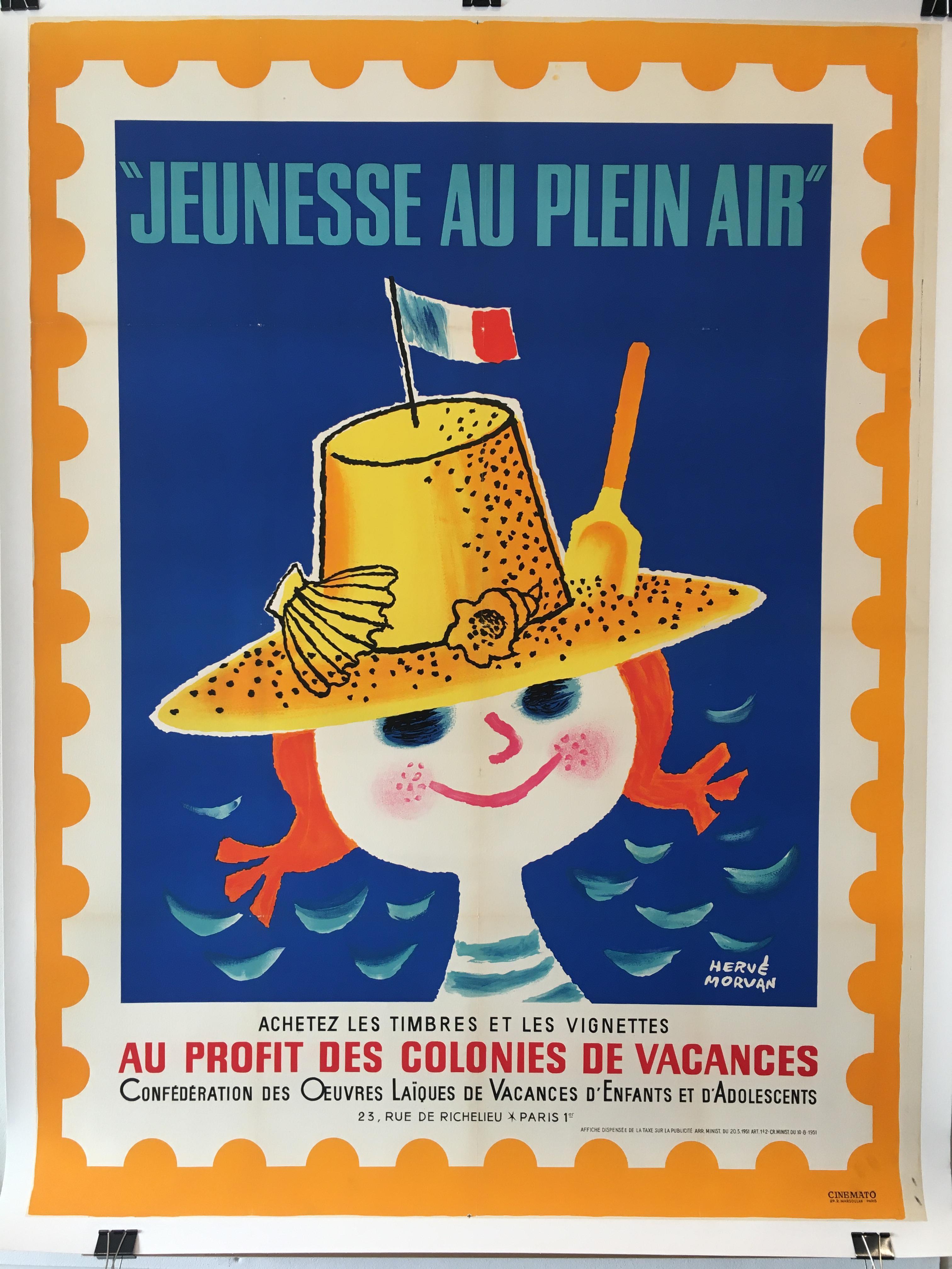 Mid-century original French vintage poster, 'Jeunesse Au Plein Air' by H. Morvan

A charming design for an outdoor camp for children by Herve Morvan a famous French artist working during the 1950’s and 1960’s

Artist
Herve