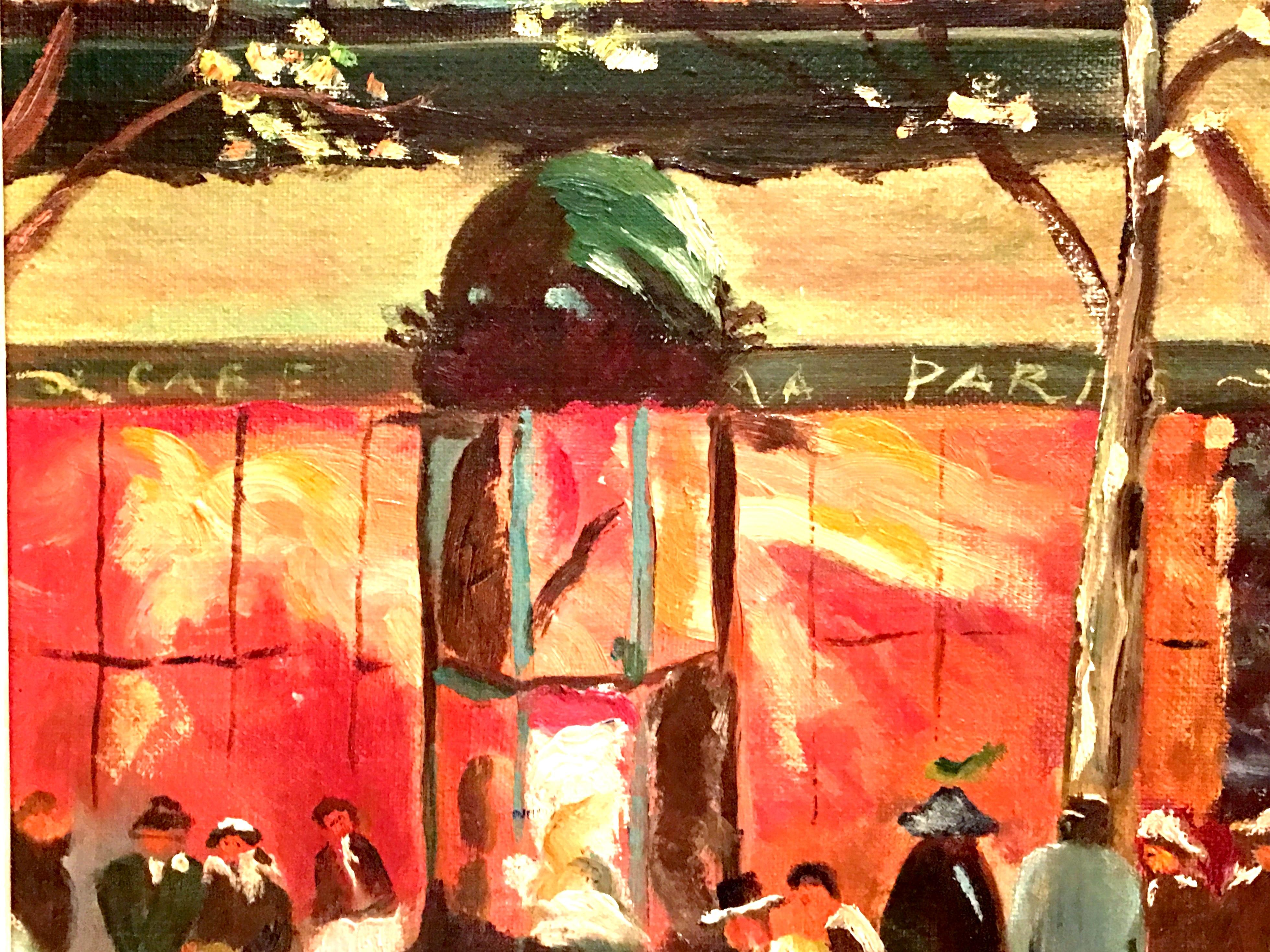 Midcentury Original Oil on Canvas Painting Paris Street Scene by, N. Proudlock 6