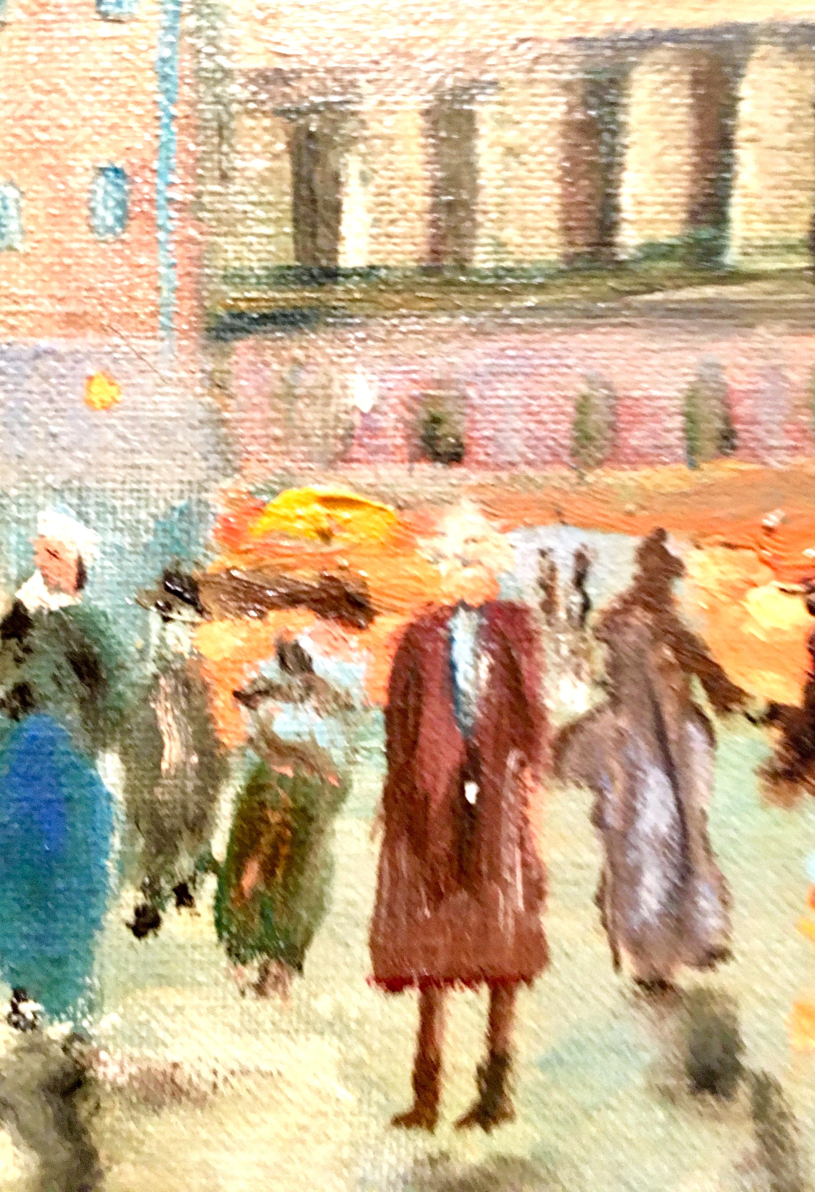 Midcentury Original Oil on Canvas Painting Paris Street Scene by, N. Proudlock 3