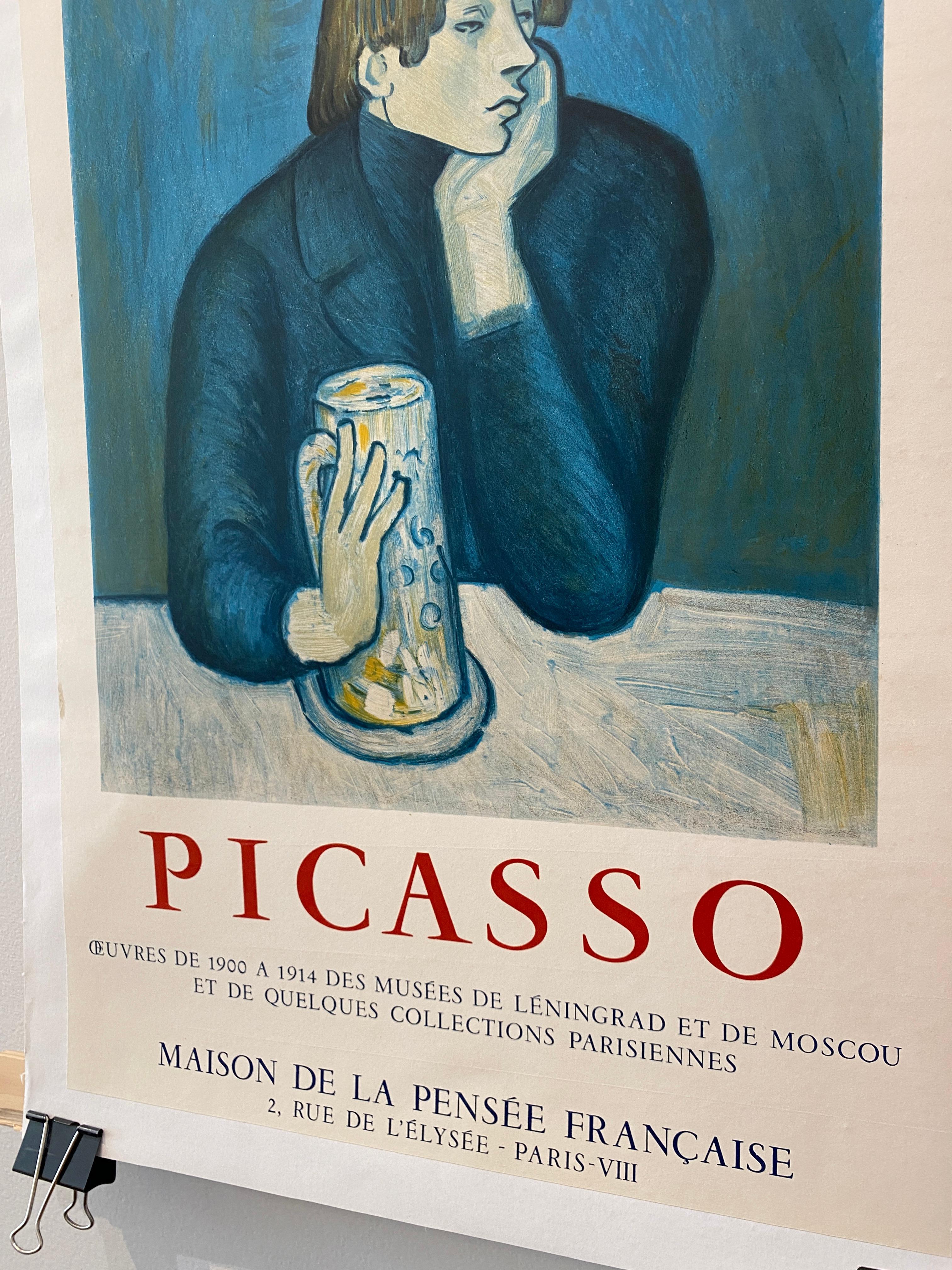 Cartel Original de Mediados de Siglo de la Exposición PICASSO 1954 'Retrato De Jaime Sabartes en venta 3