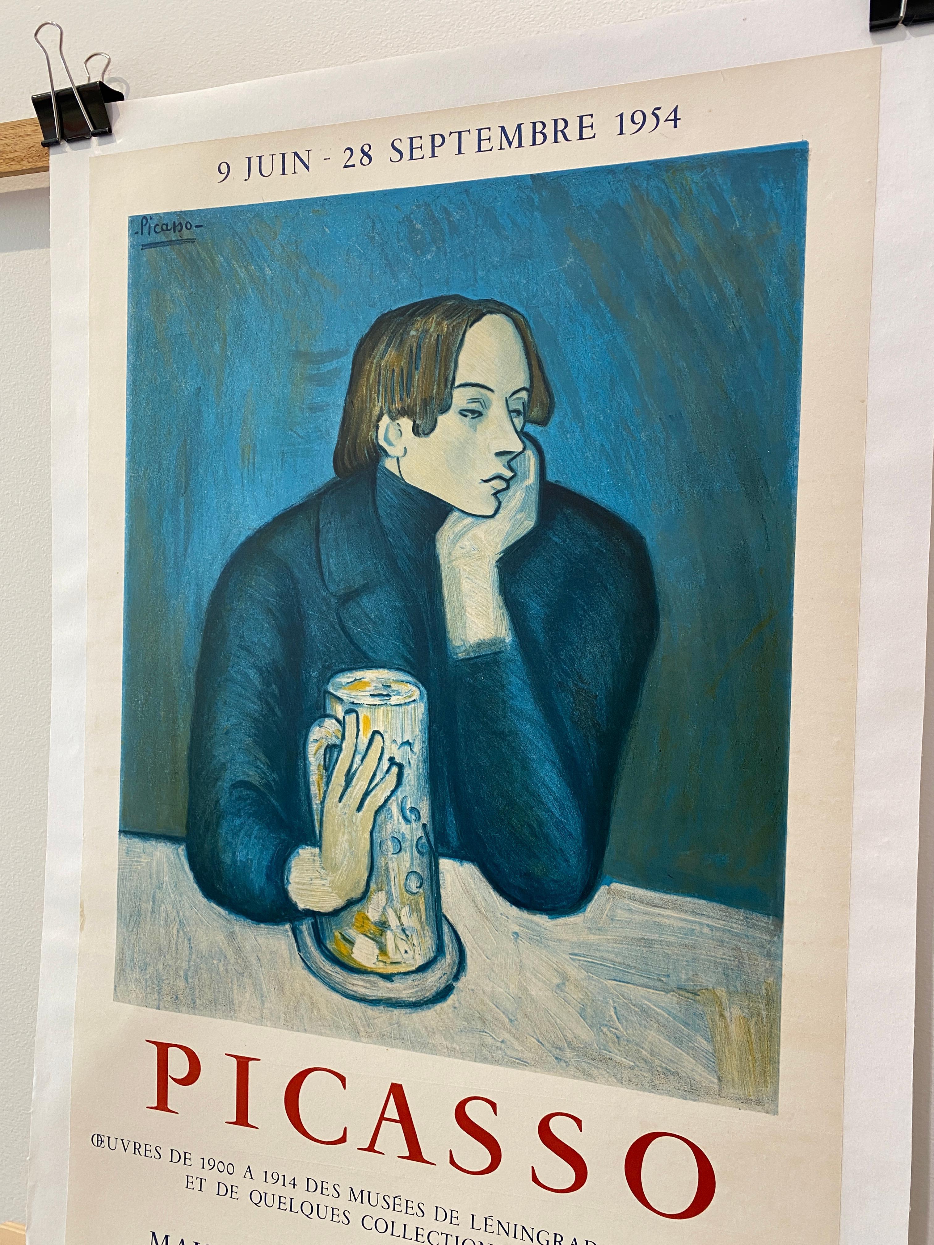 Cartel Original de Mediados de Siglo de la Exposición PICASSO 1954 'Retrato De Jaime Sabartes en venta 4