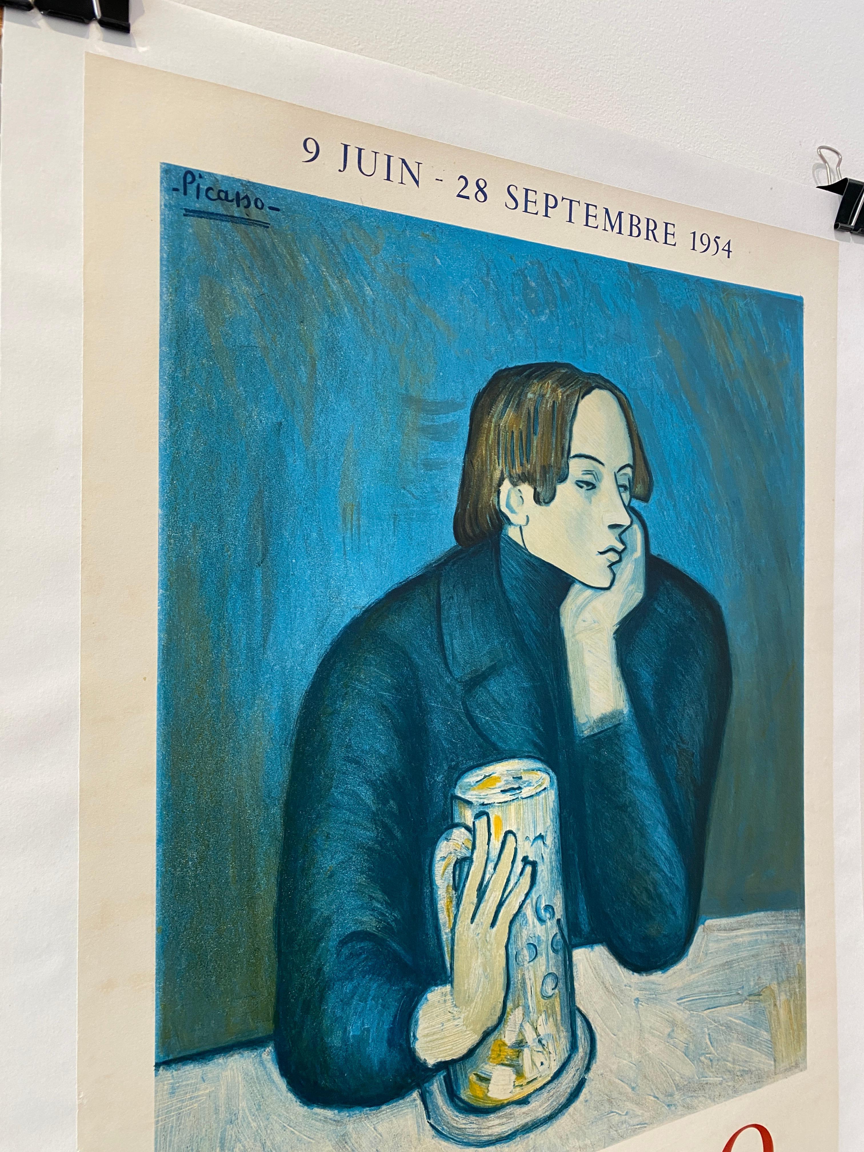 Cartel Original de Mediados de Siglo de la Exposición PICASSO 1954 'Retrato De Jaime Sabartes en venta 6