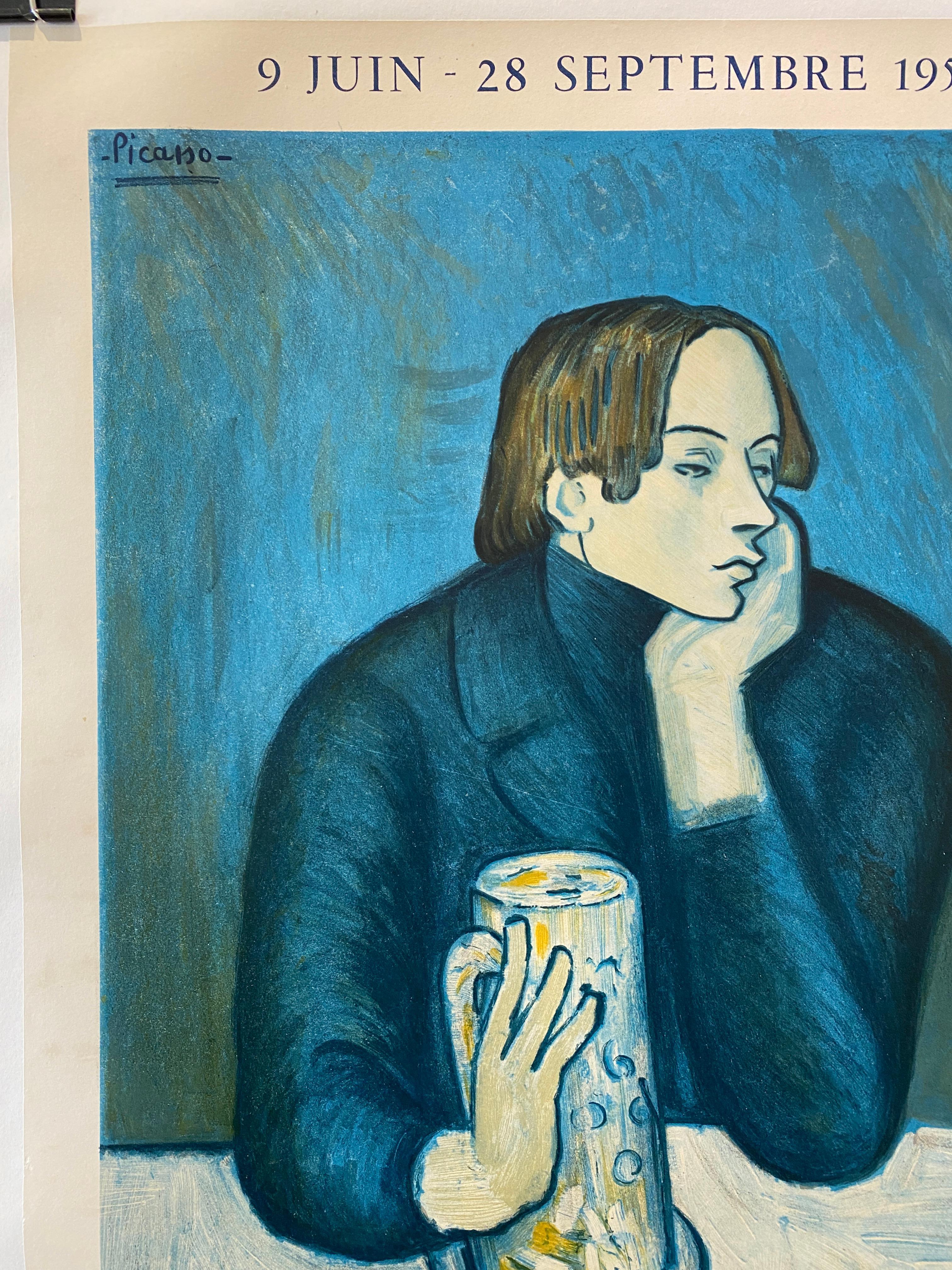 Cartel Original de Mediados de Siglo de la Exposición PICASSO 1954 'Retrato De Jaime Sabartes Francés en venta
