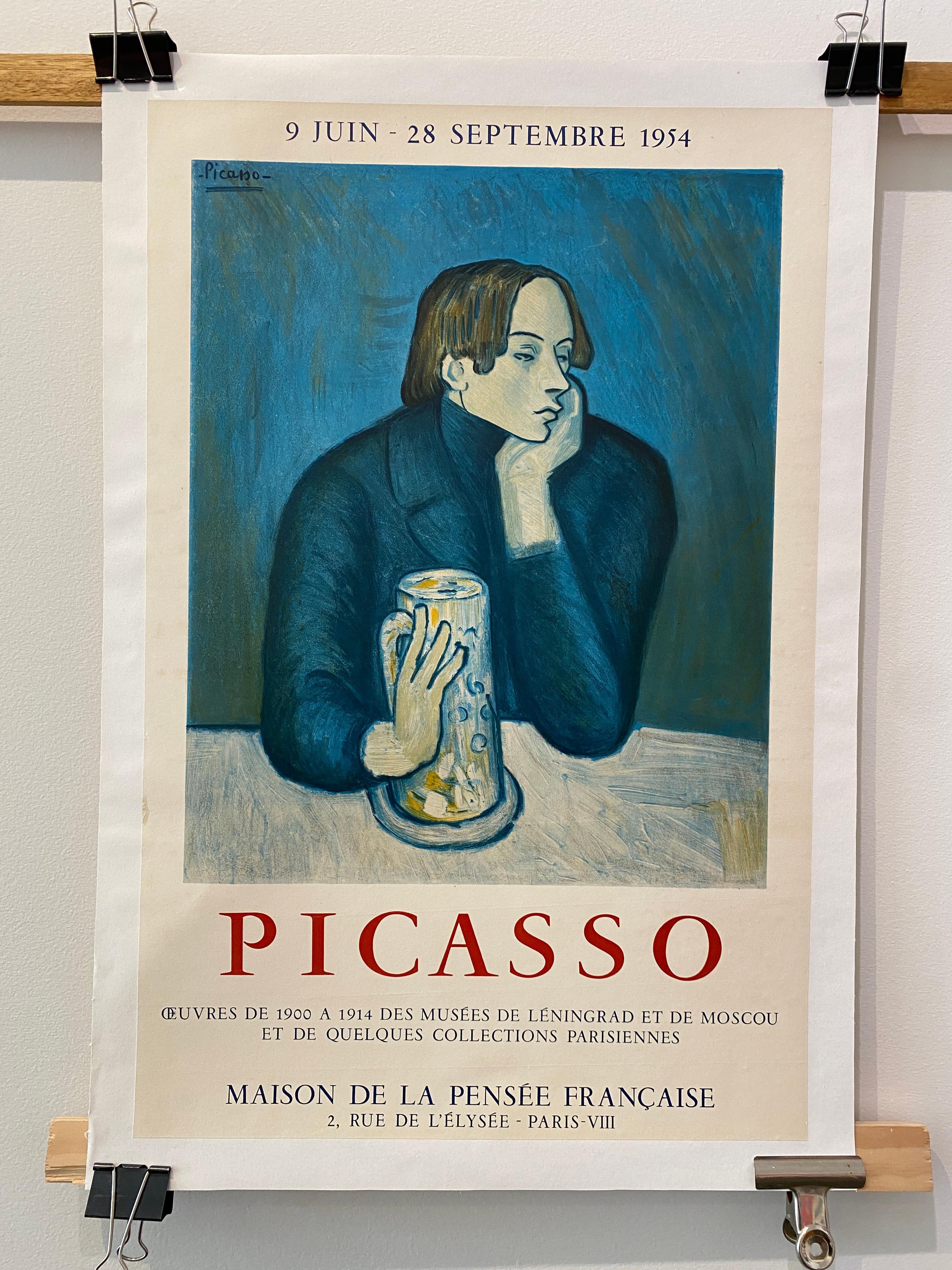 Cartel Original de Mediados de Siglo de la Exposición PICASSO 1954 'Retrato De Jaime Sabartes mediados del siglo XX en venta
