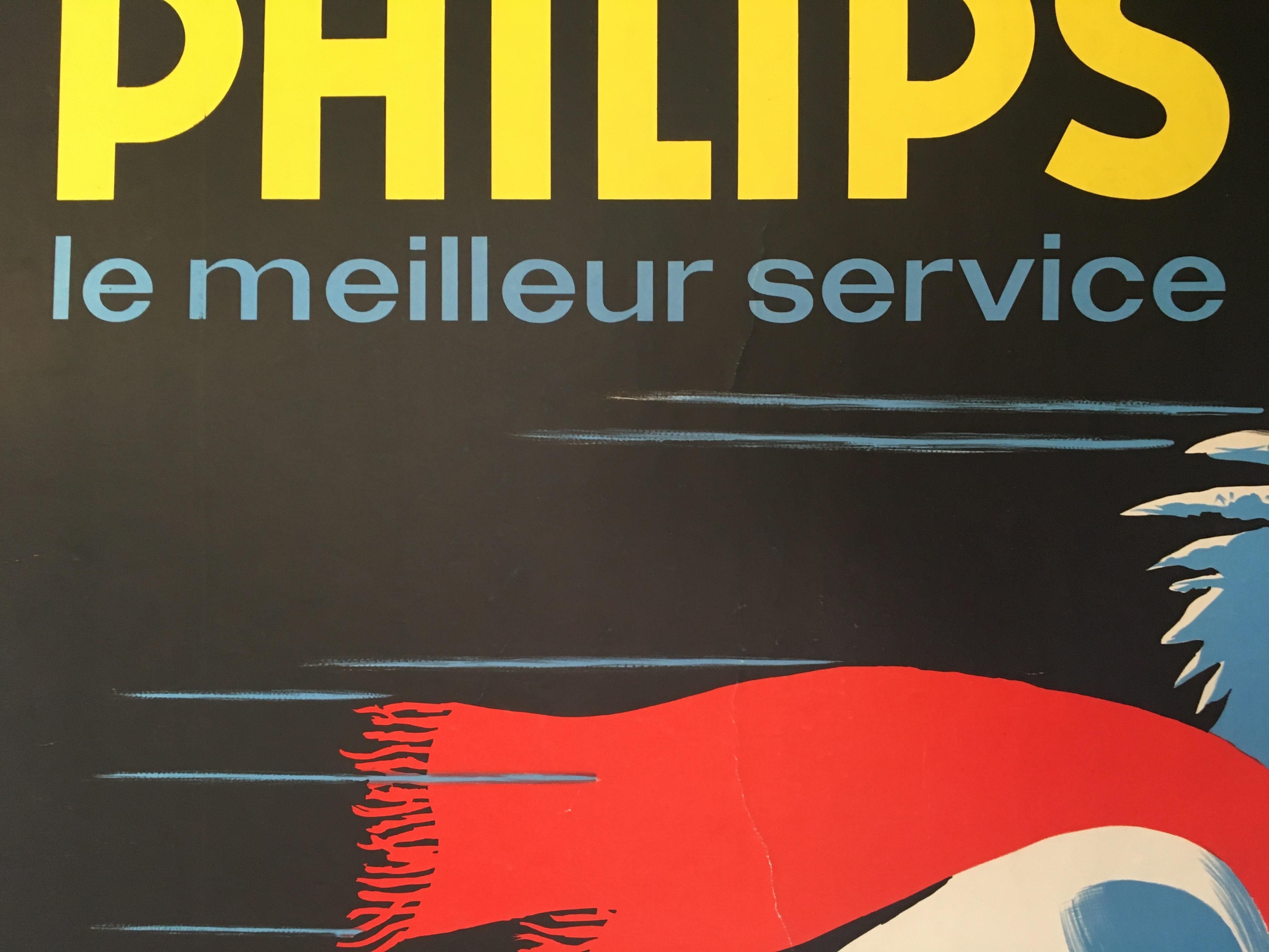 Midcentury original vintage French poster, 'Froid Philips' by Darigo 

Artist
Darigo

Year 
1950

Dimensions:
160 x 120 cm

Format
Linen backed.
  