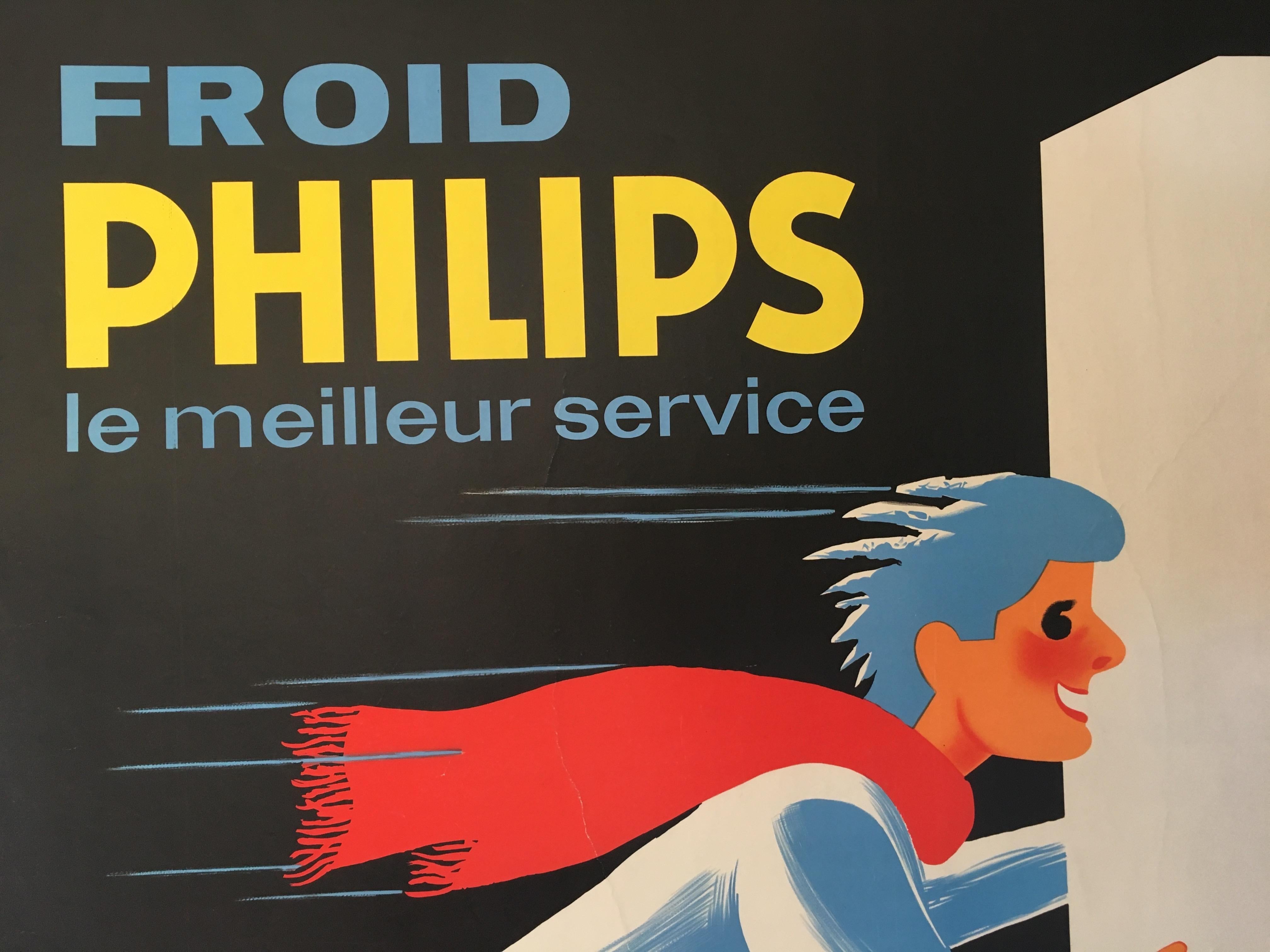 Style international Affiche française d'origine du milieu du siècle dernier,roid Philips, par Darigo en vente