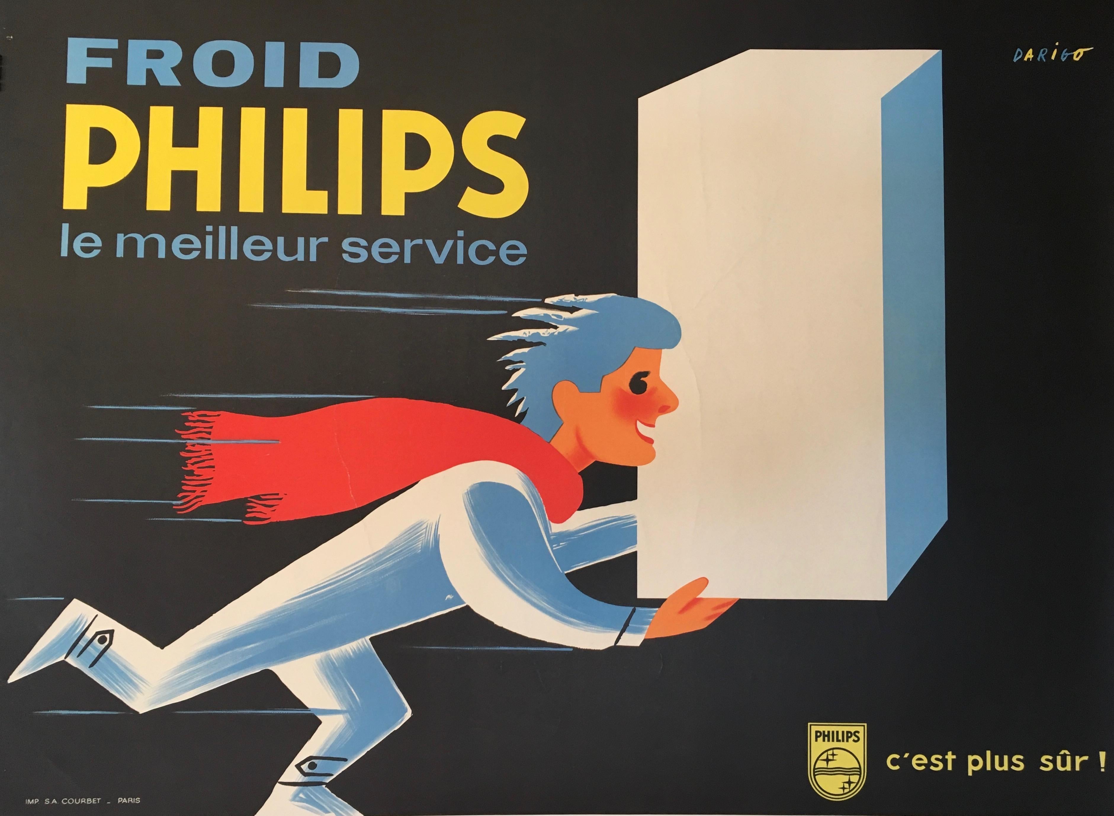 Français Affiche française d'origine du milieu du siècle dernier,roid Philips, par Darigo en vente