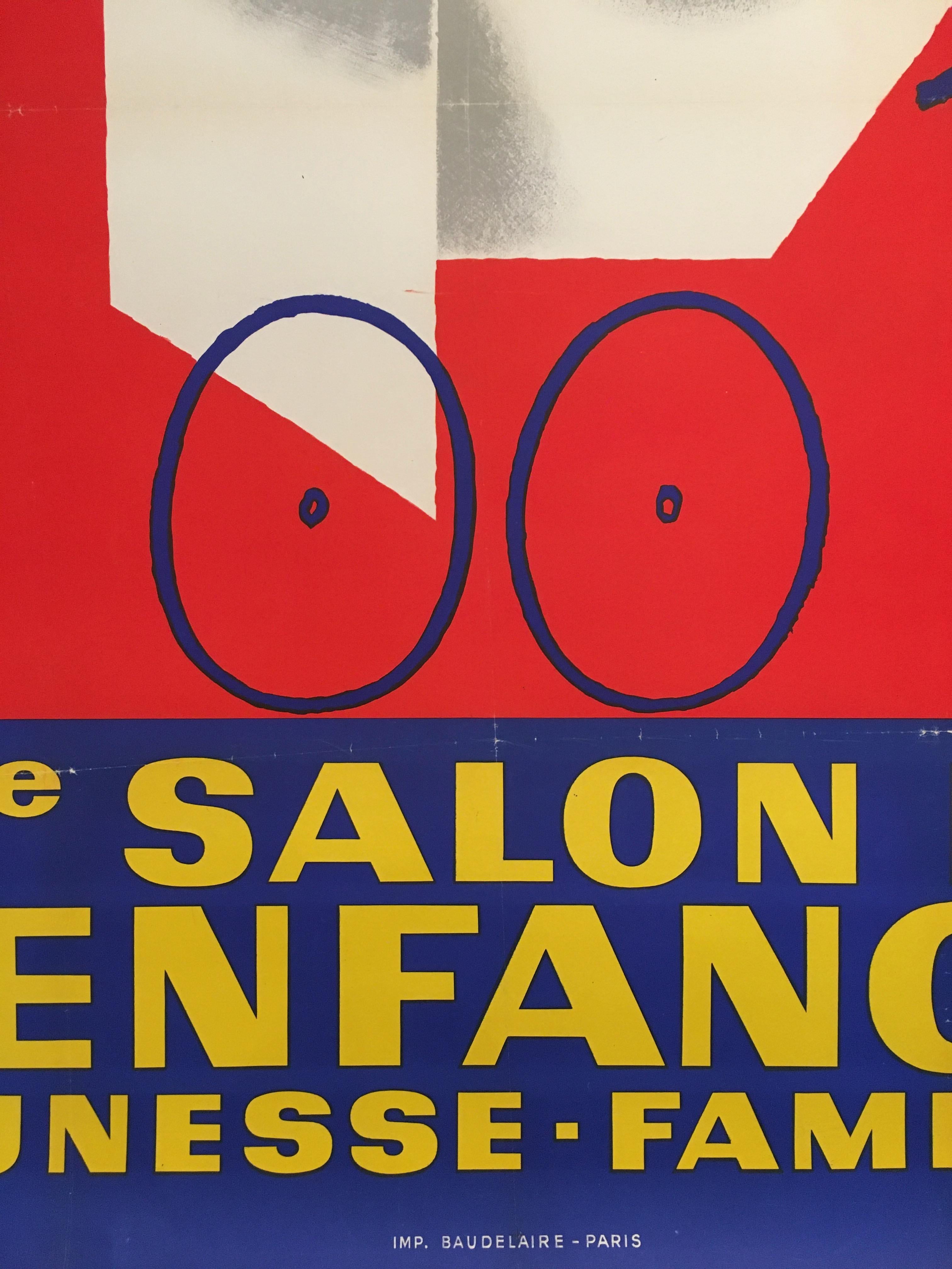 Style international Affiche française originale du milieu du siècle, 'Salon de l'enfance' par Seguin en vente
