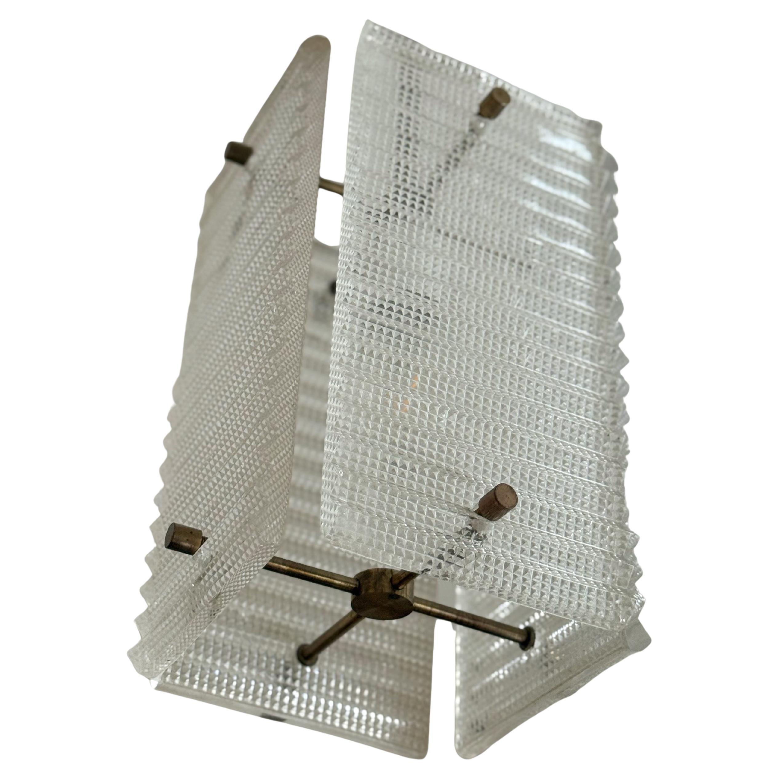 Mid-Century Orrefors Glass Panel Hallway Pendant. 1960s For Sale