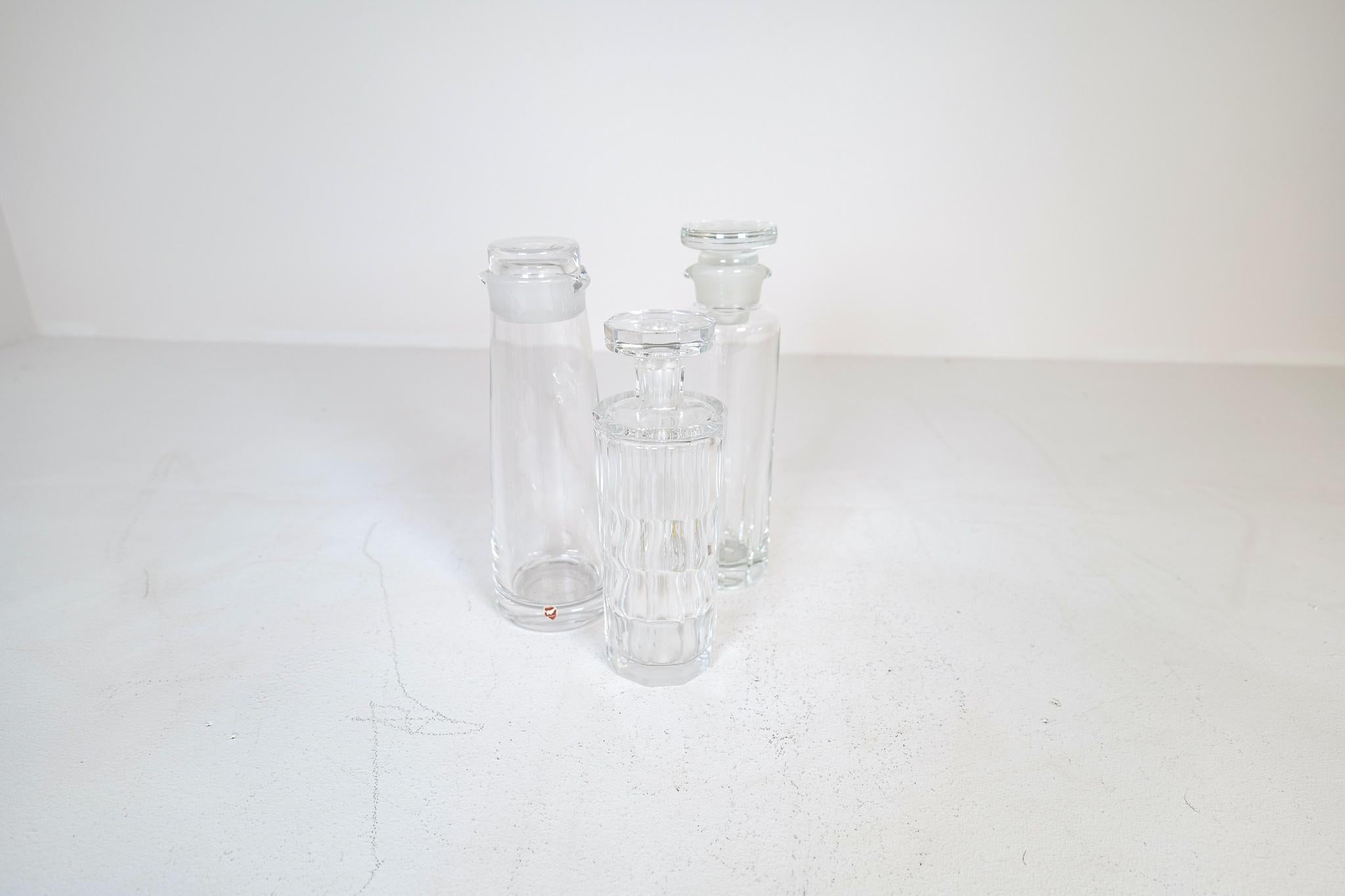 Mid-20th Century Mid-Century Orrefors Kosta and Johansfors Crystal Decanters with Stopper Sweden