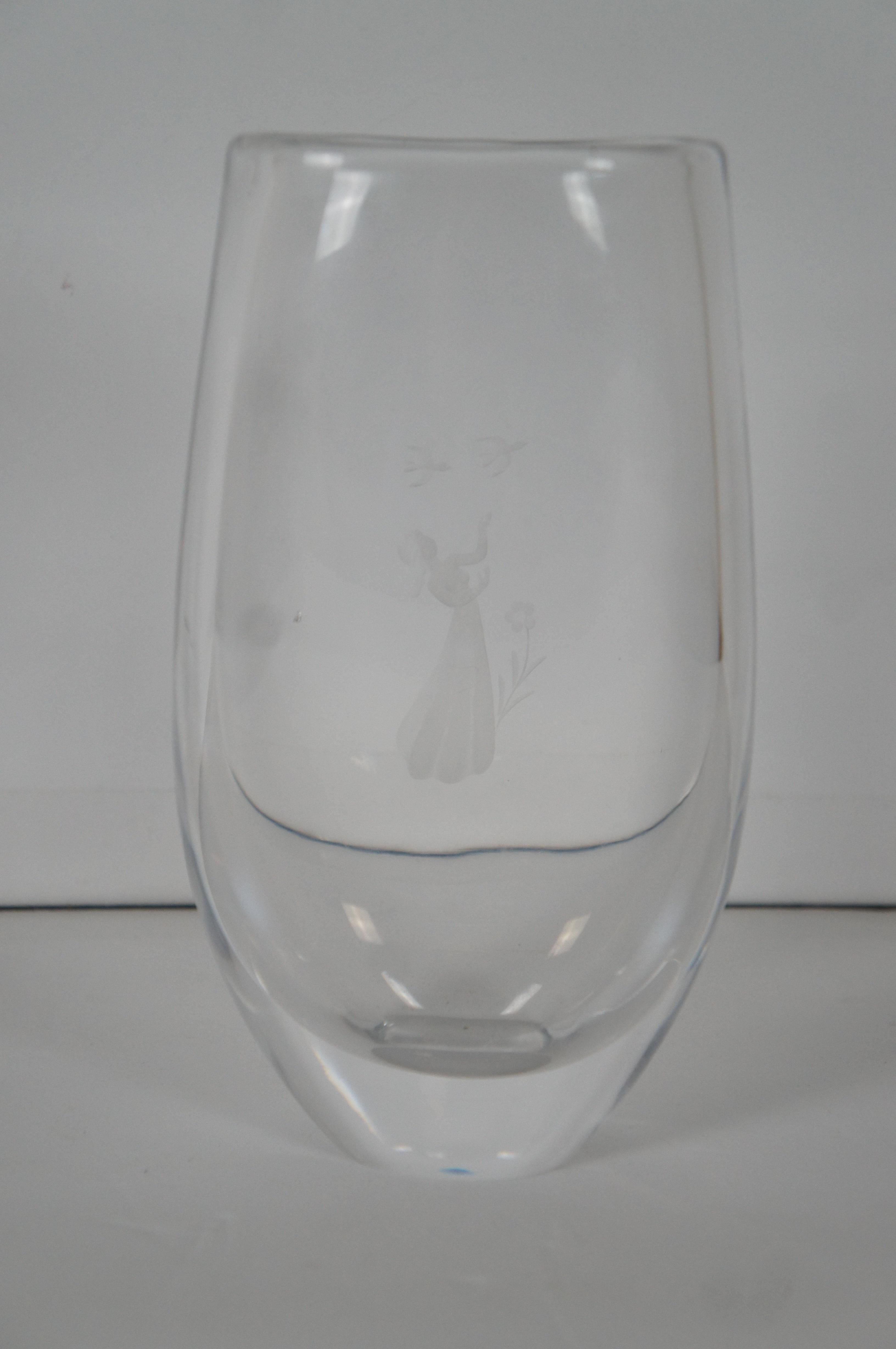 vintage orrefors crystal vase