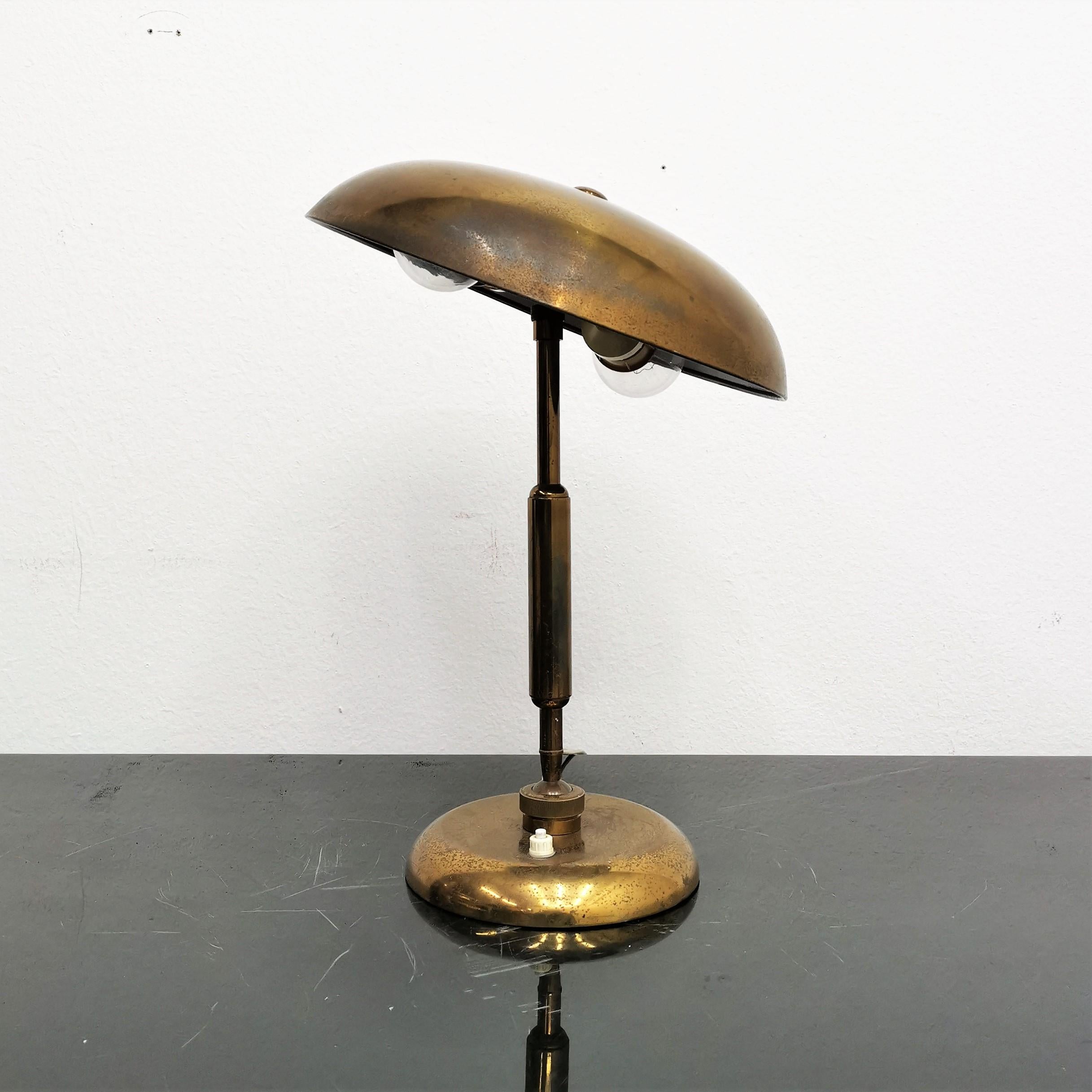 Mid-Century Oscar Torlasco Adjustable Brass Table Lamp 50s, Italy 7