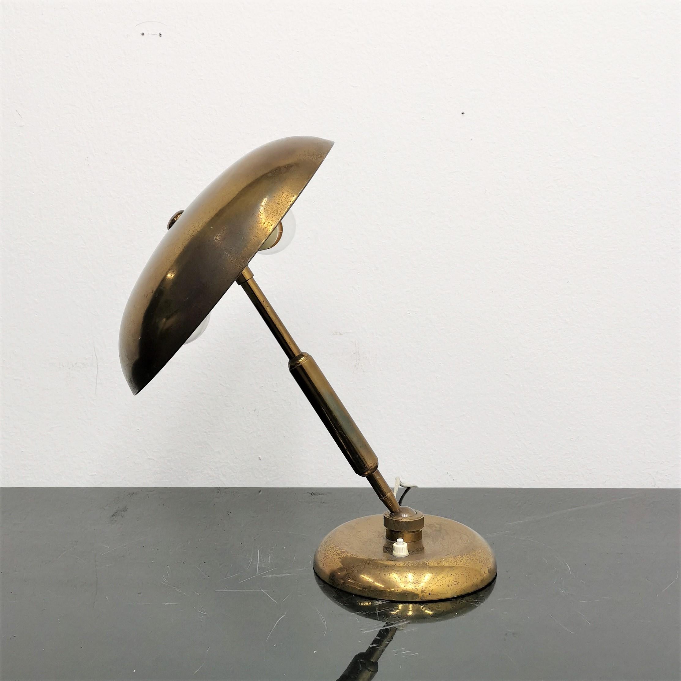 Mid-Century Oscar Torlasco Adjustable Brass Table Lamp 50s, Italy 8