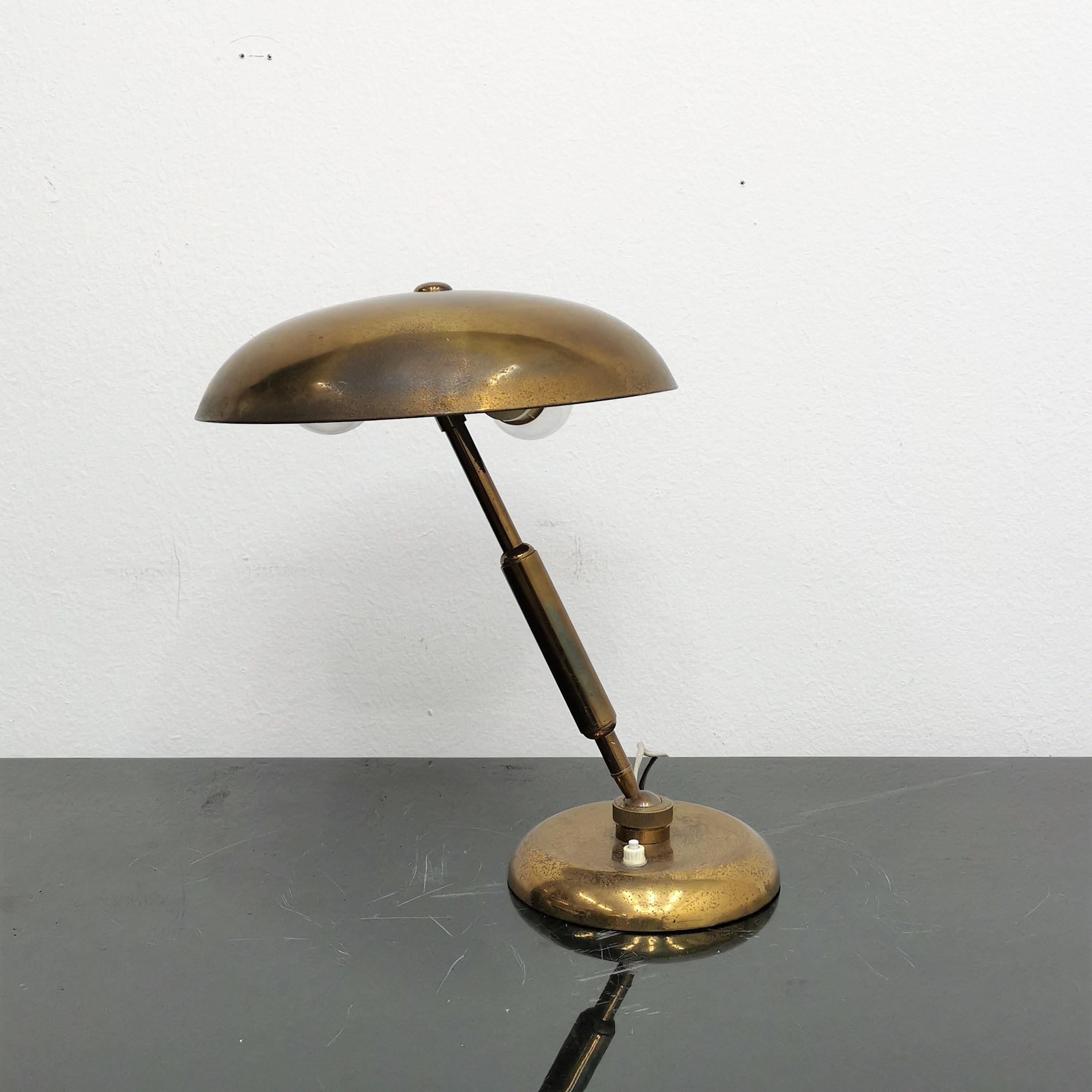 Mid-Century Oscar Torlasco Adjustable Brass Table Lamp 50s, Italy 9