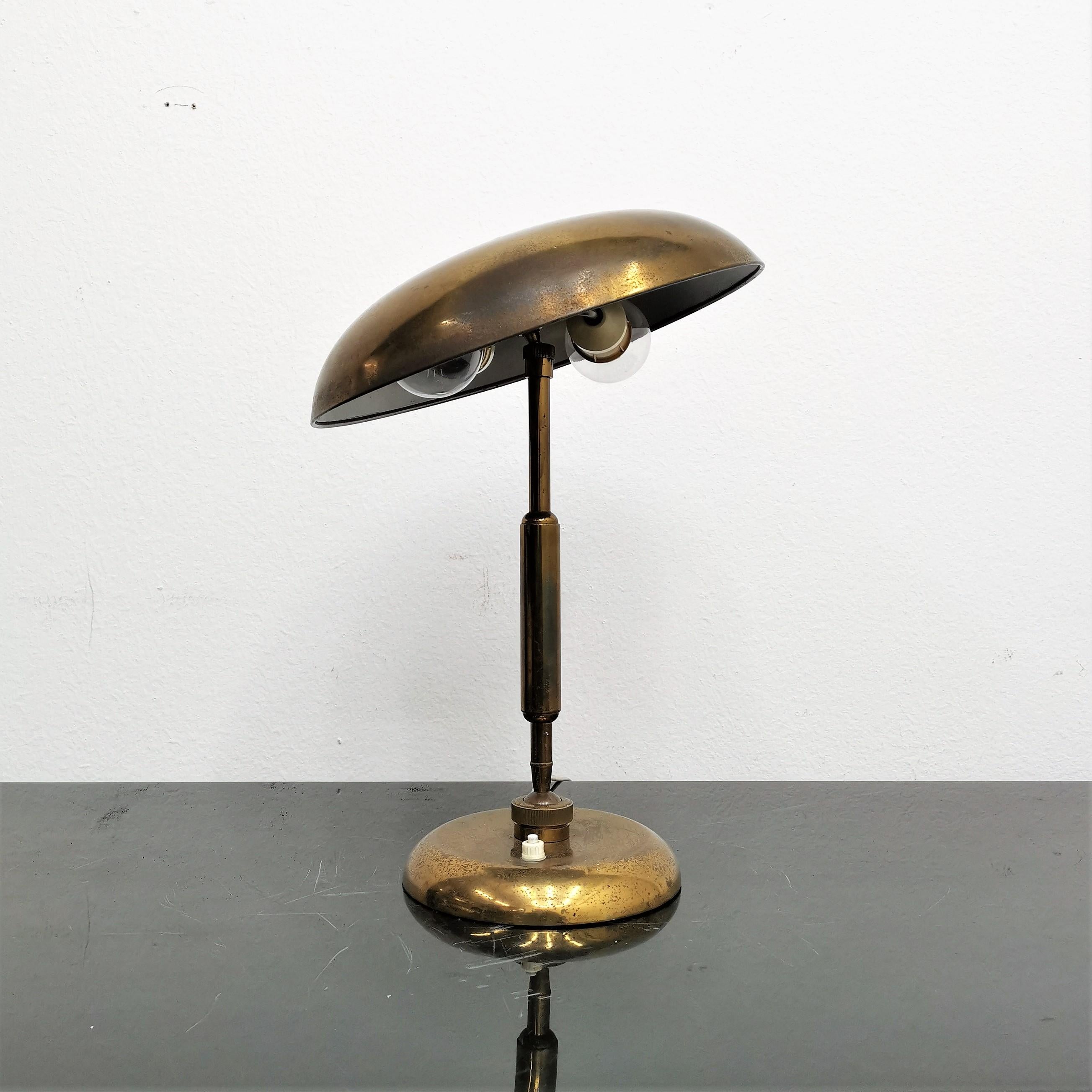 Mid-20th Century Mid-Century Oscar Torlasco Adjustable Brass Table Lamp 50s, Italy