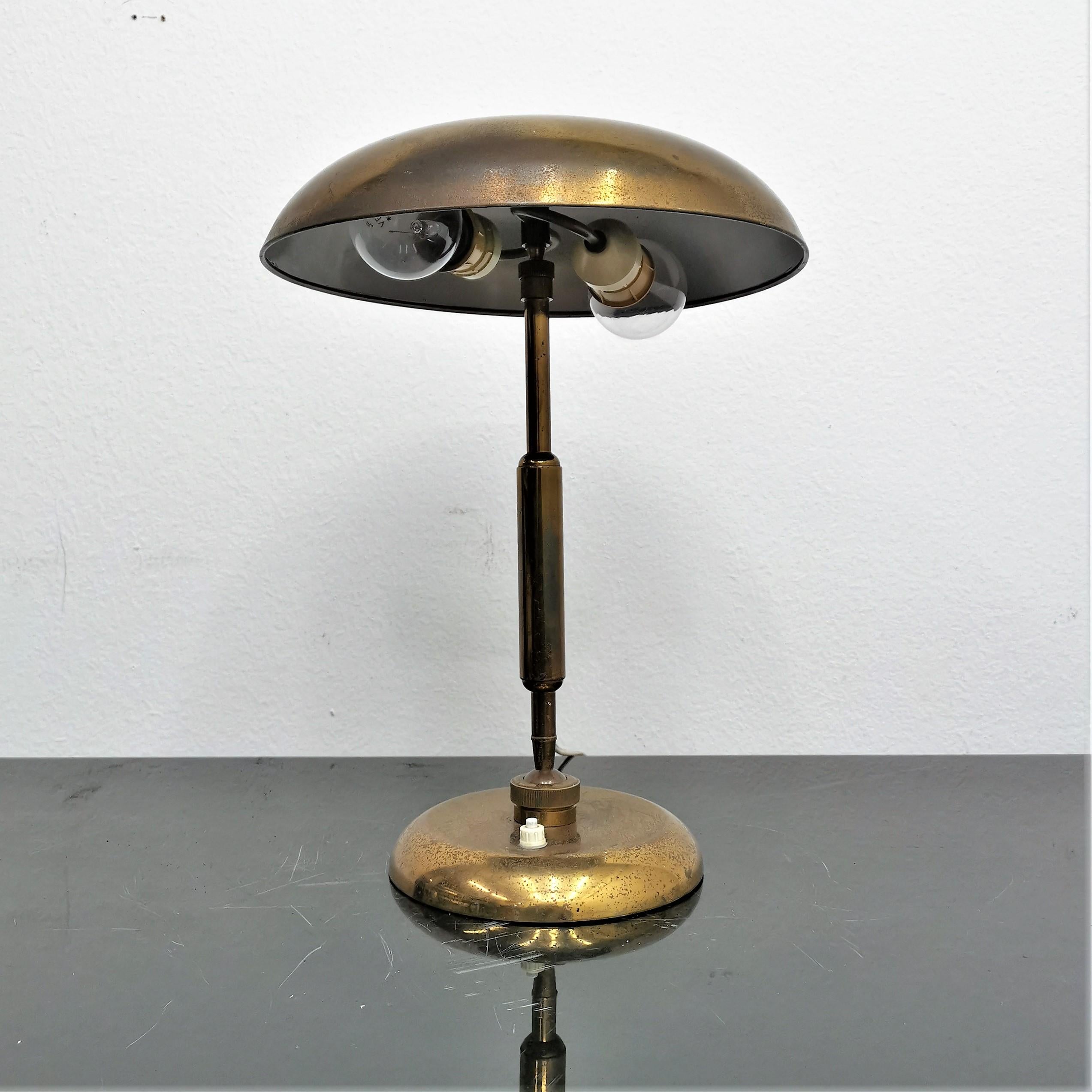 Mid-Century Oscar Torlasco Adjustable Brass Table Lamp 50s, Italy 2