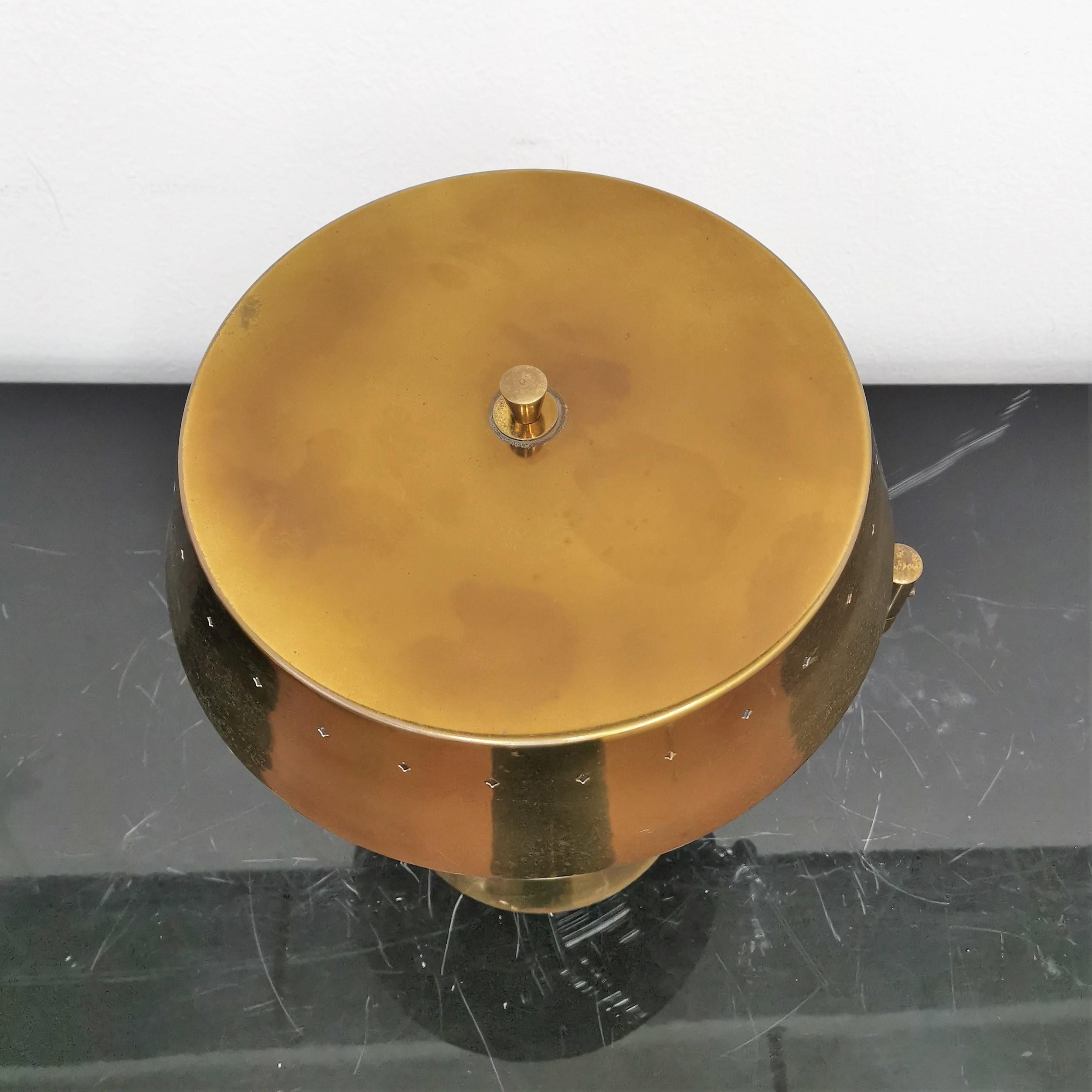 Mid-Century Oscar Torlasco Brushed Brass Swing-Arm Table Lamp 50s, Italy 4