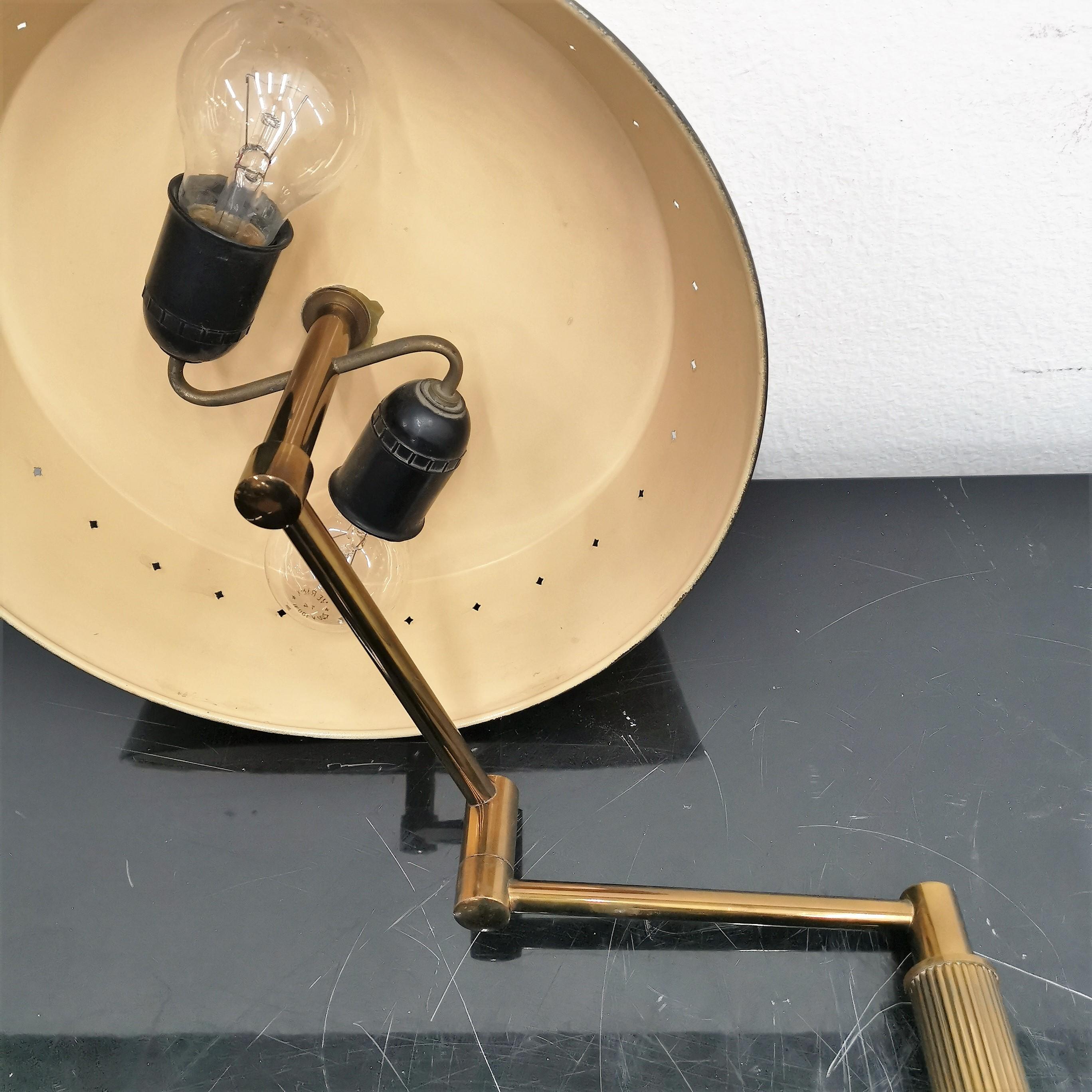 Mid-Century Oscar Torlasco Brushed Brass Swing-Arm Table Lamp 50s, Italy 9