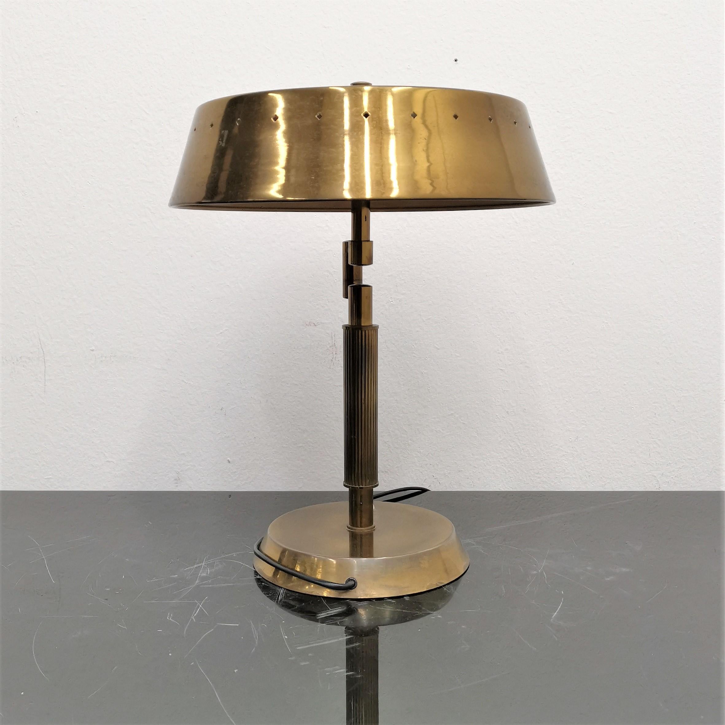 Mid-Century Oscar Torlasco Brushed Brass Swing-Arm Table Lamp 50s, Italy 11