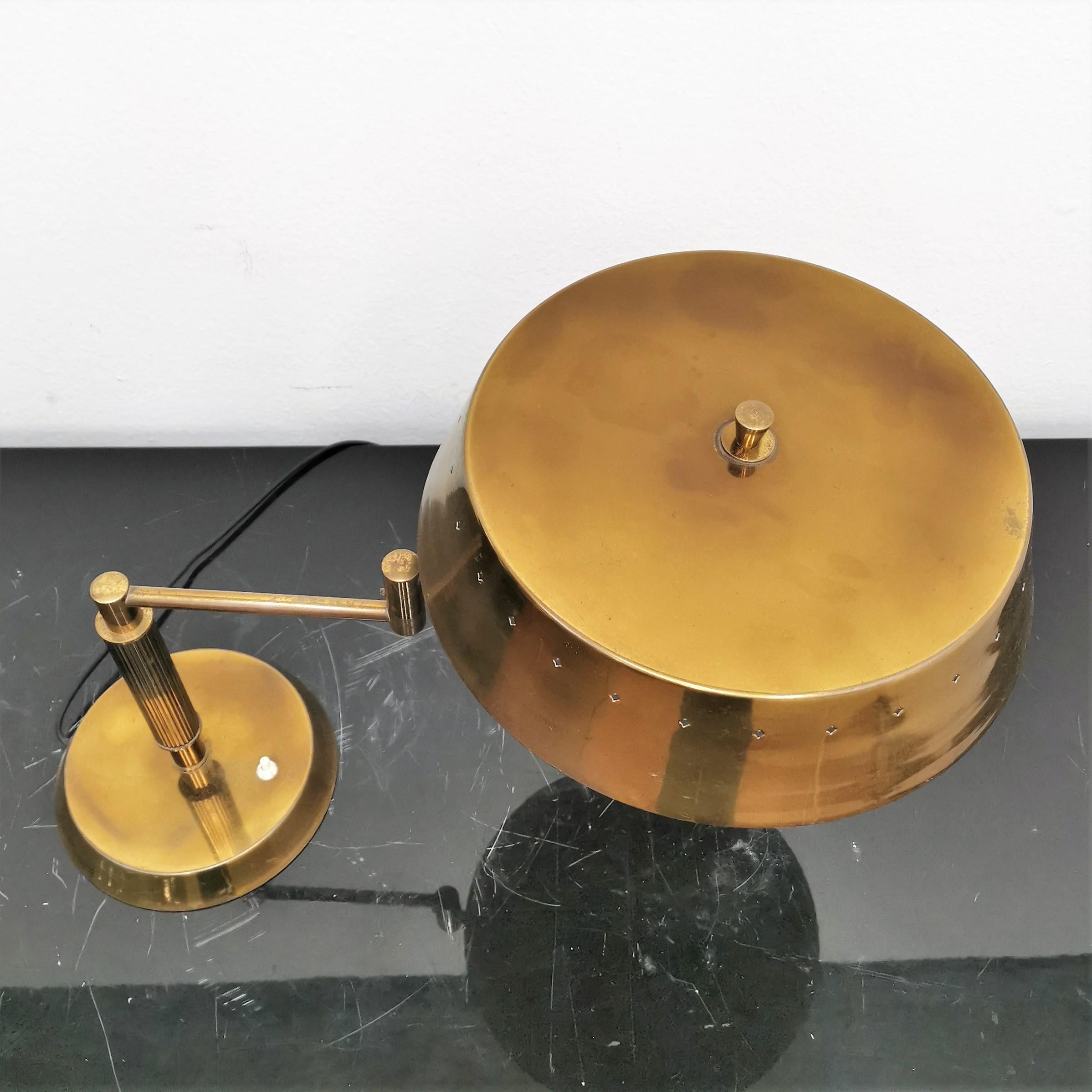 Mid-Century Oscar Torlasco Brushed Brass Swing-Arm Table Lamp 50s, Italy 12