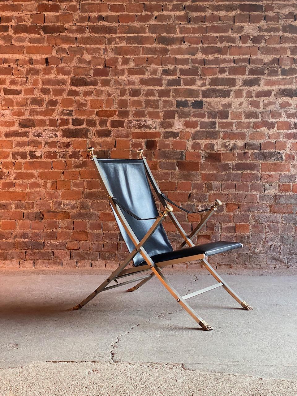 Midcentury Otto Parzinger Campaign Chair by Maison Jansen, Paris, 1960 3