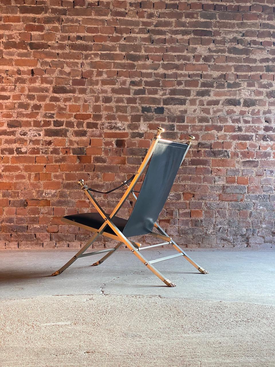 Mid-20th Century Midcentury Otto Parzinger Campaign Chair by Maison Jansen, Paris, 1960