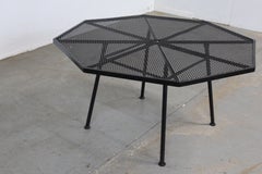 Mid-Century Outdoor Iron Woodard Sculptura Octagonal Low Profile Dining Table