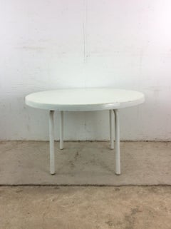 Mid Century Outdoor Patio Cocktail Table with Fiberglass Top