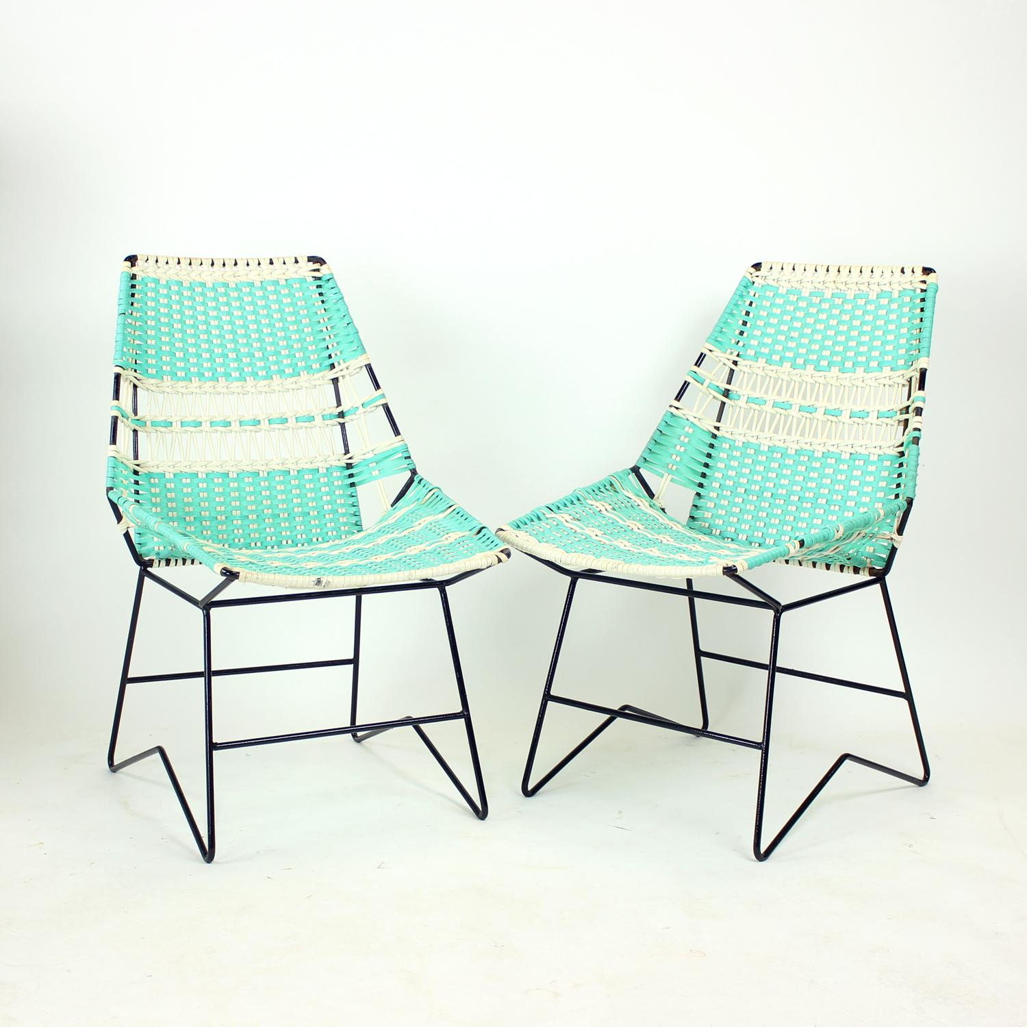 Mid Century Sitzgarnitur für draußen, Tschechoslowakei, 1960er Jahre (Stahl) im Angebot