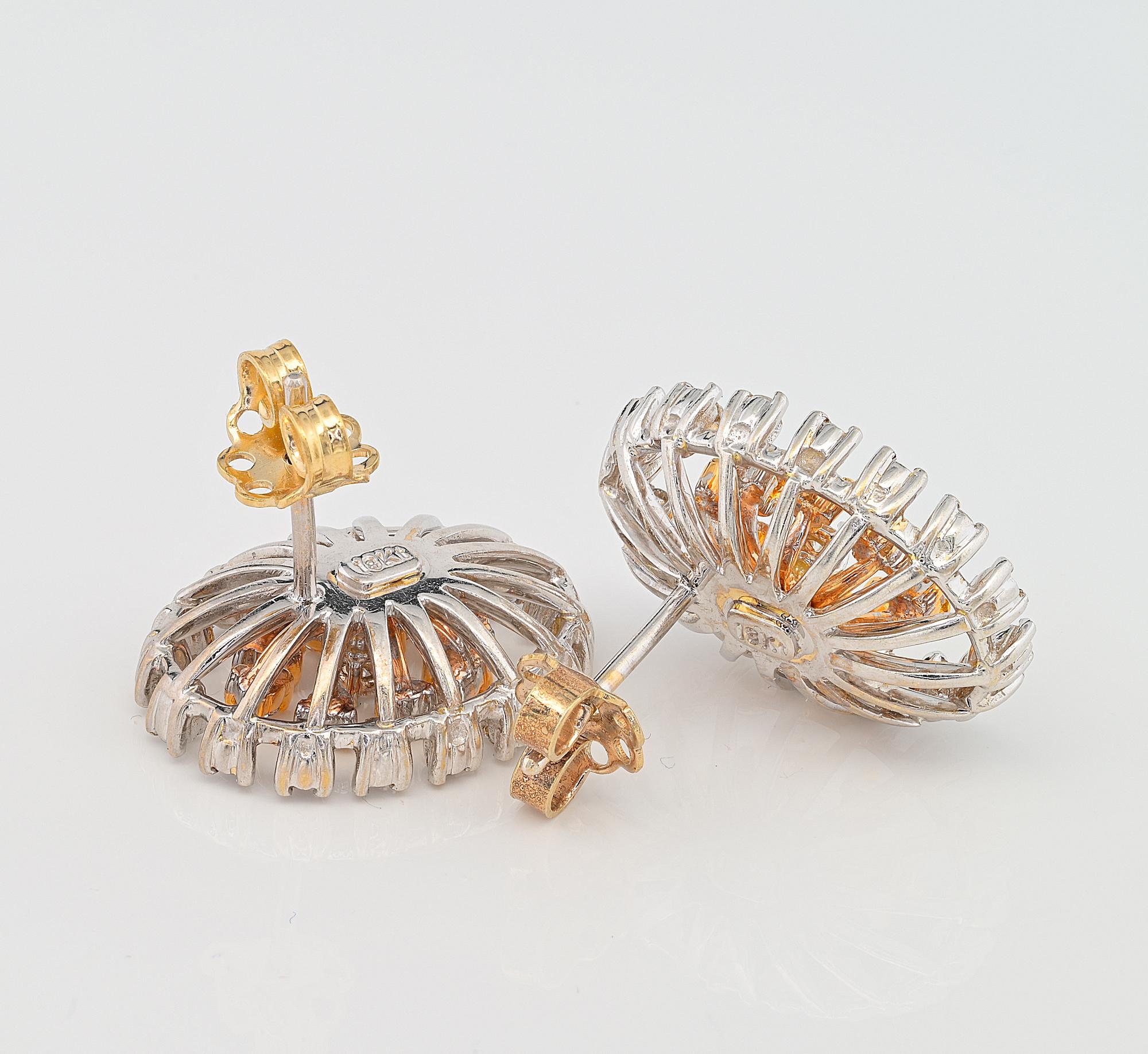 Mid Century Oval 1.50 Ct Diamond Earrings 18 KT gold im Angebot 1