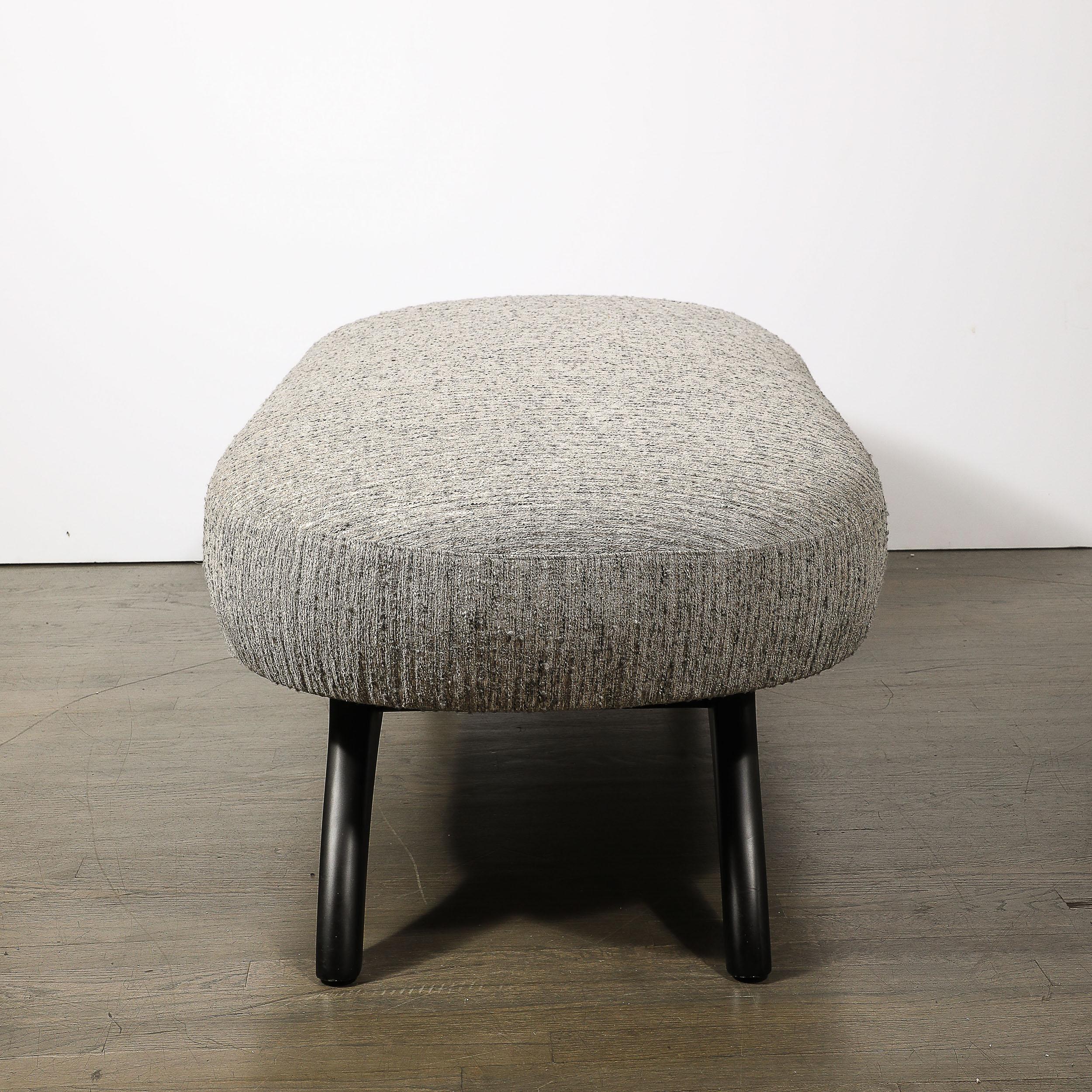 Mid-20th Century Mid-Century Oval Bench W/ Sculptural Ebonized Walnut Supports by Adrian Pearsall