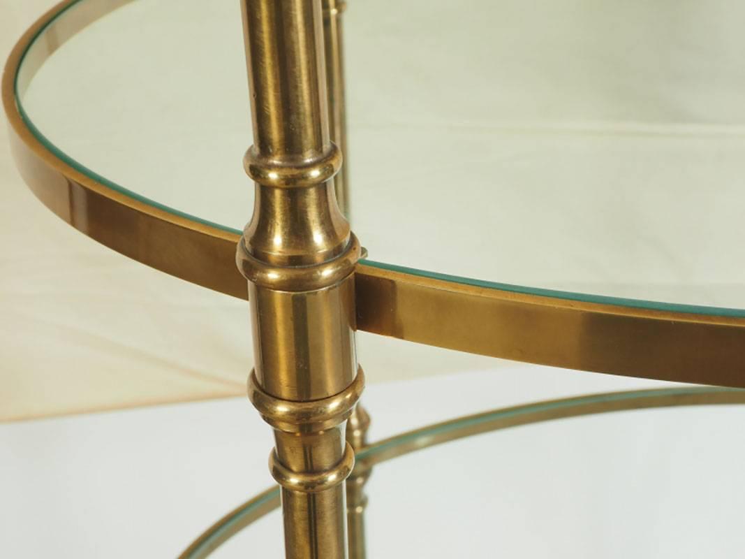 Mid-Century Modern Midcentury Oval Brass Étagère