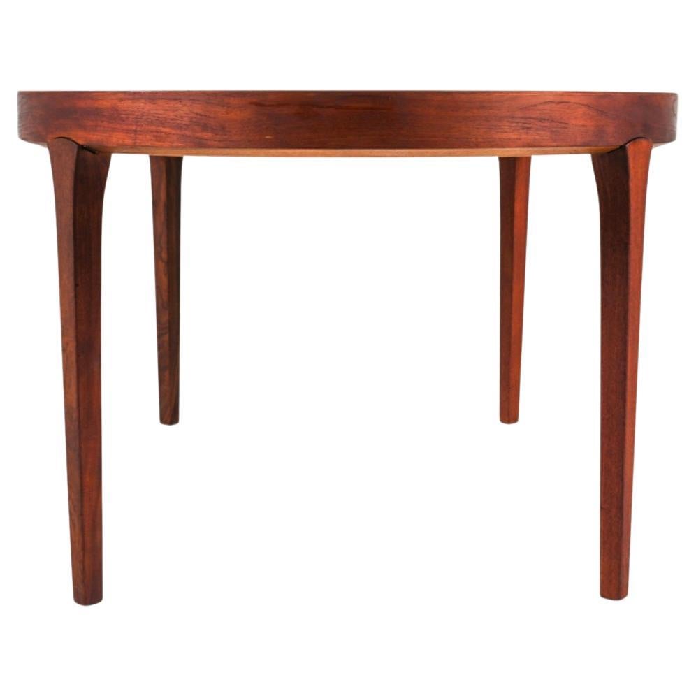 Woodwork  Mid Century Oval dark Teak Danish Modern Extension Dining Table 2 Leaves For Sale