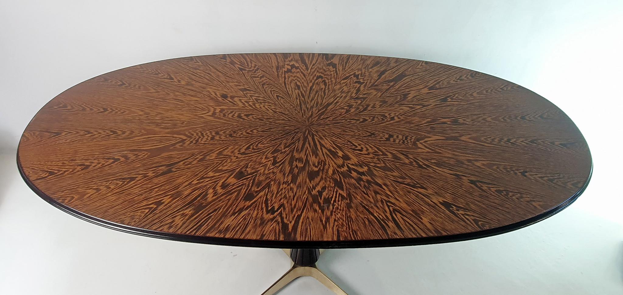 Mid Century Oval Dining Table Italy For Sale 1
