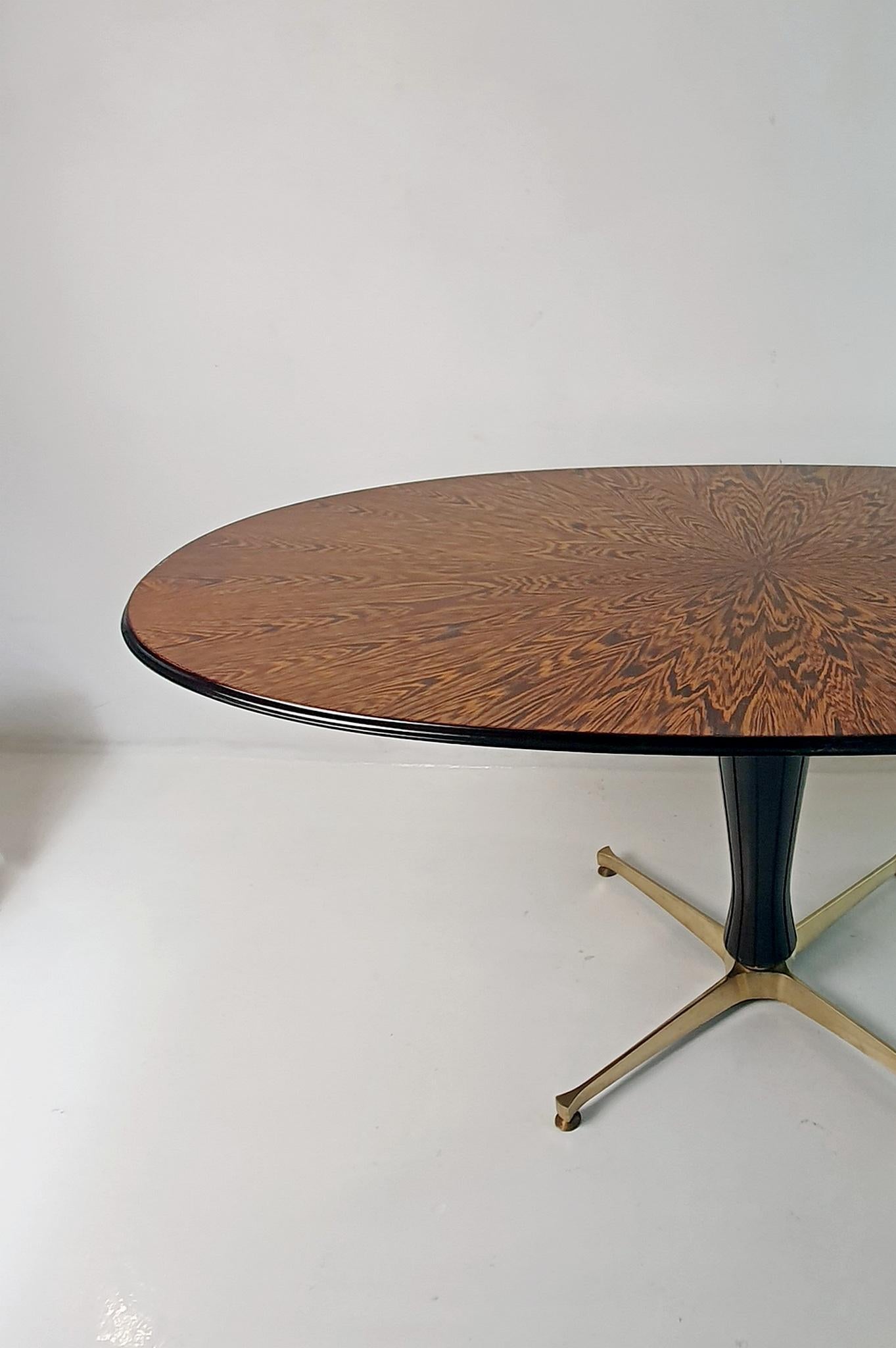 Mid Century Oval Dining Table Italy For Sale 2