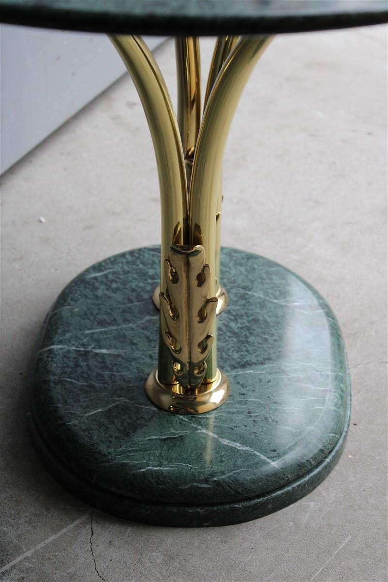 Mid Century Oval Marble Green Brass Part Italian Design 1950s Osvaldo Borsani 5