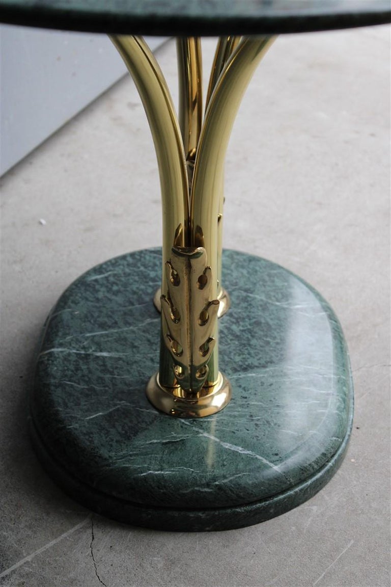 Mid Century Oval Marble Green Brass Part Italian Design 1950s Osvaldo Borsani For Sale 5