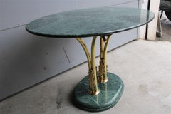 Mid-Century Oval Marmor Grün Messing Teil Italienisches Design 1950er Osvaldo Borsani