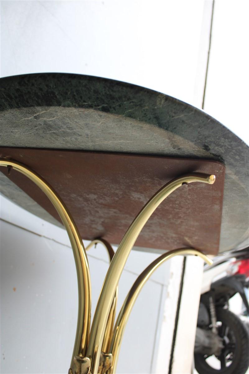 Mid-Century Modern Mid Century Oval Marble Green Brass Part Italian Design 1950s Osvaldo Borsani